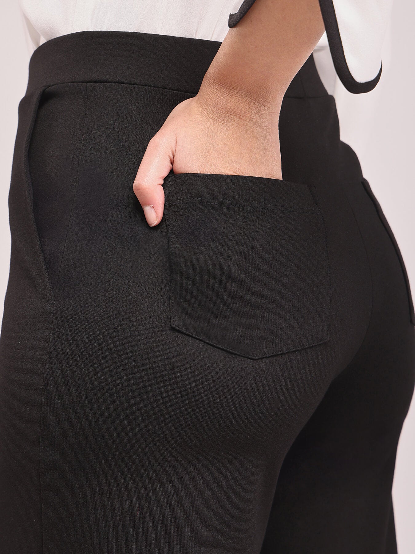 Black High Waist Straight Leg Women‚Äôs Pants - Image 4