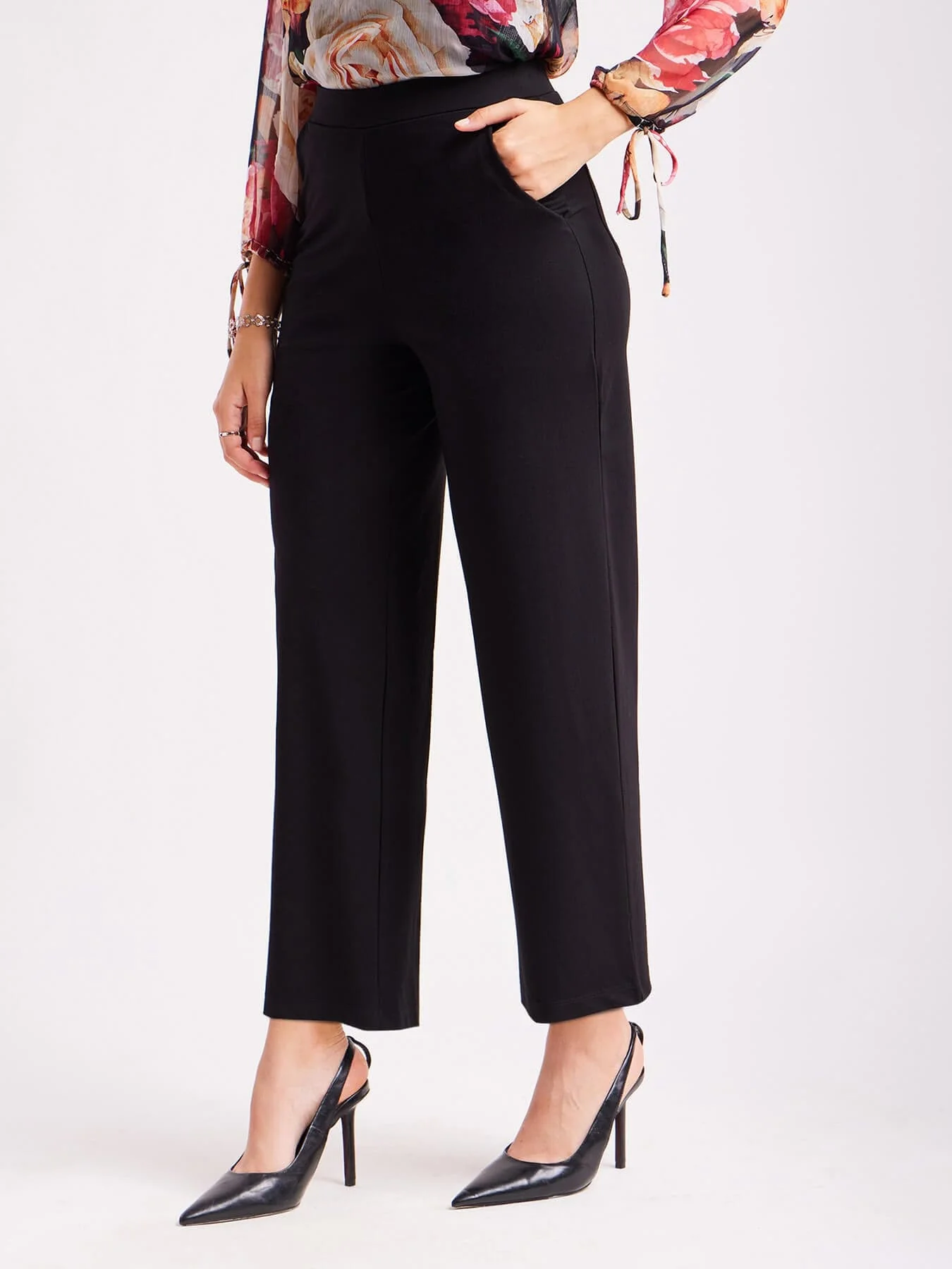 Black High Waist Straight Leg Women‚Äôs Pants - Image 6