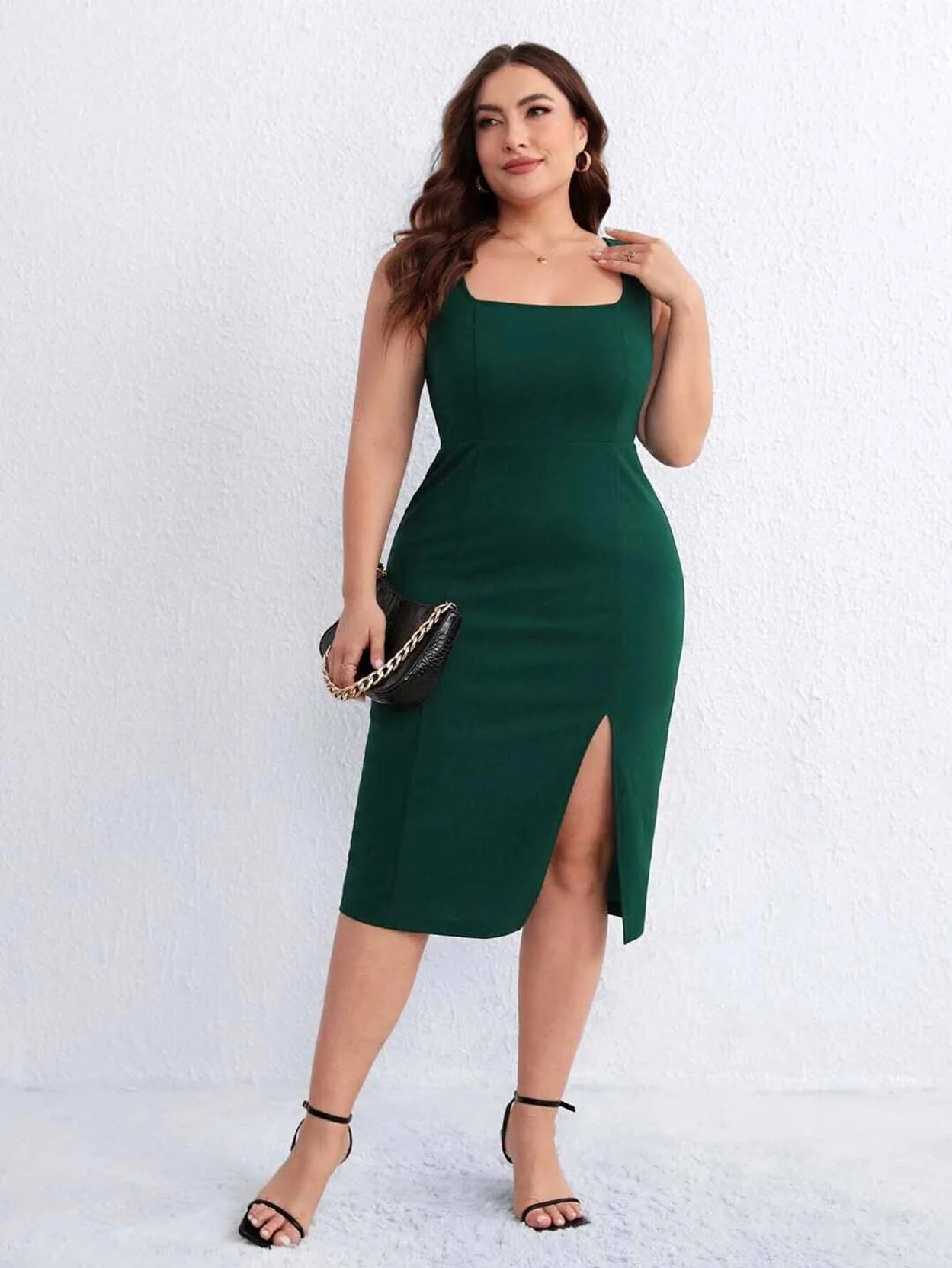 Curvy CLOSET  Women Bodycon Green Knee Length Dress - Image 5