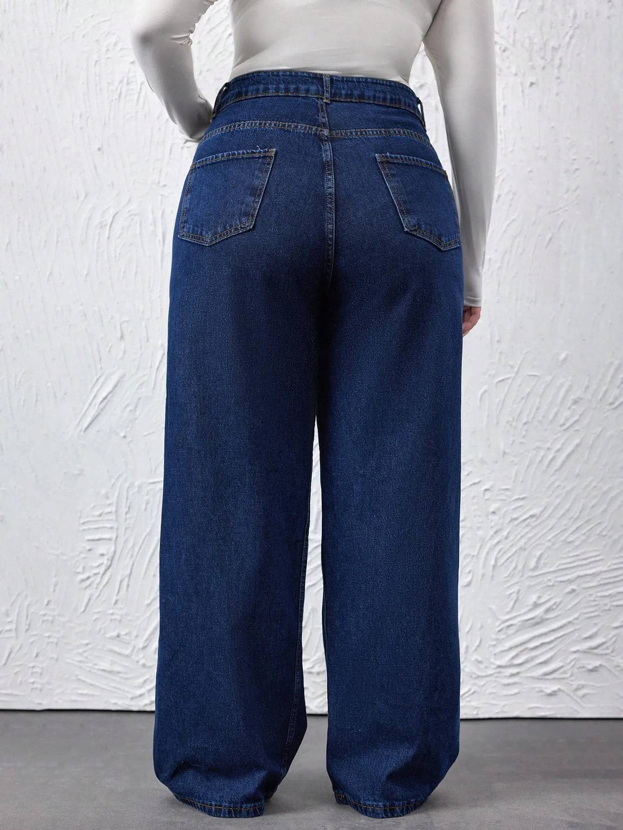 Curvy CLOSET  Women Loose Fit High Rise Blue Jeans - Image 3
