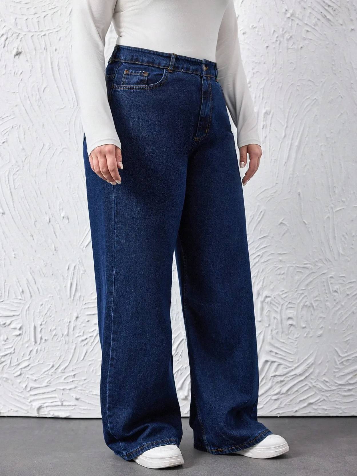 Curvy CLOSET  Women Loose Fit High Rise Blue Jeans - Image 5