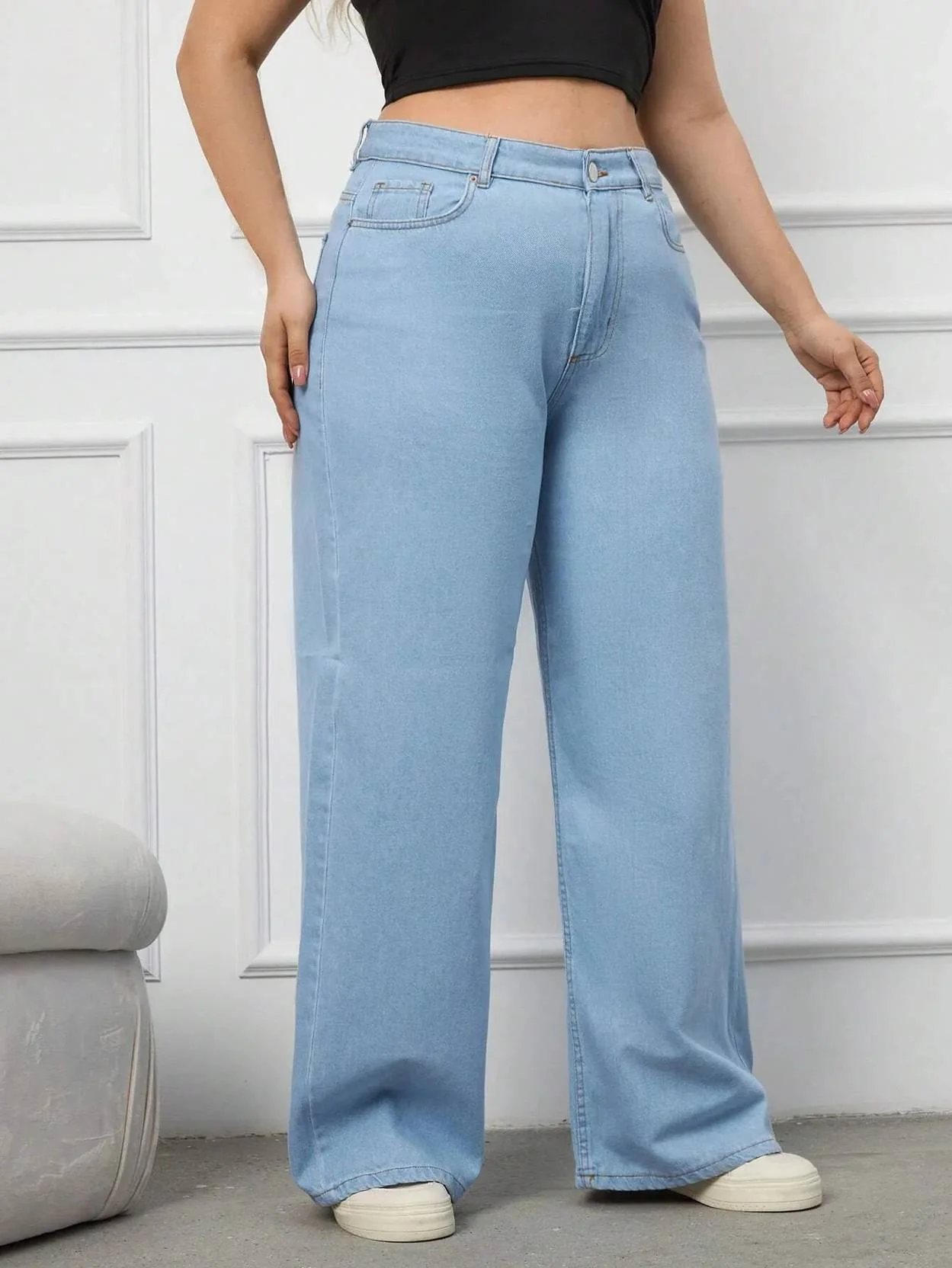 Curvy CLOSET  Women Loose Fit High Rise Blue Jeans - Image 3