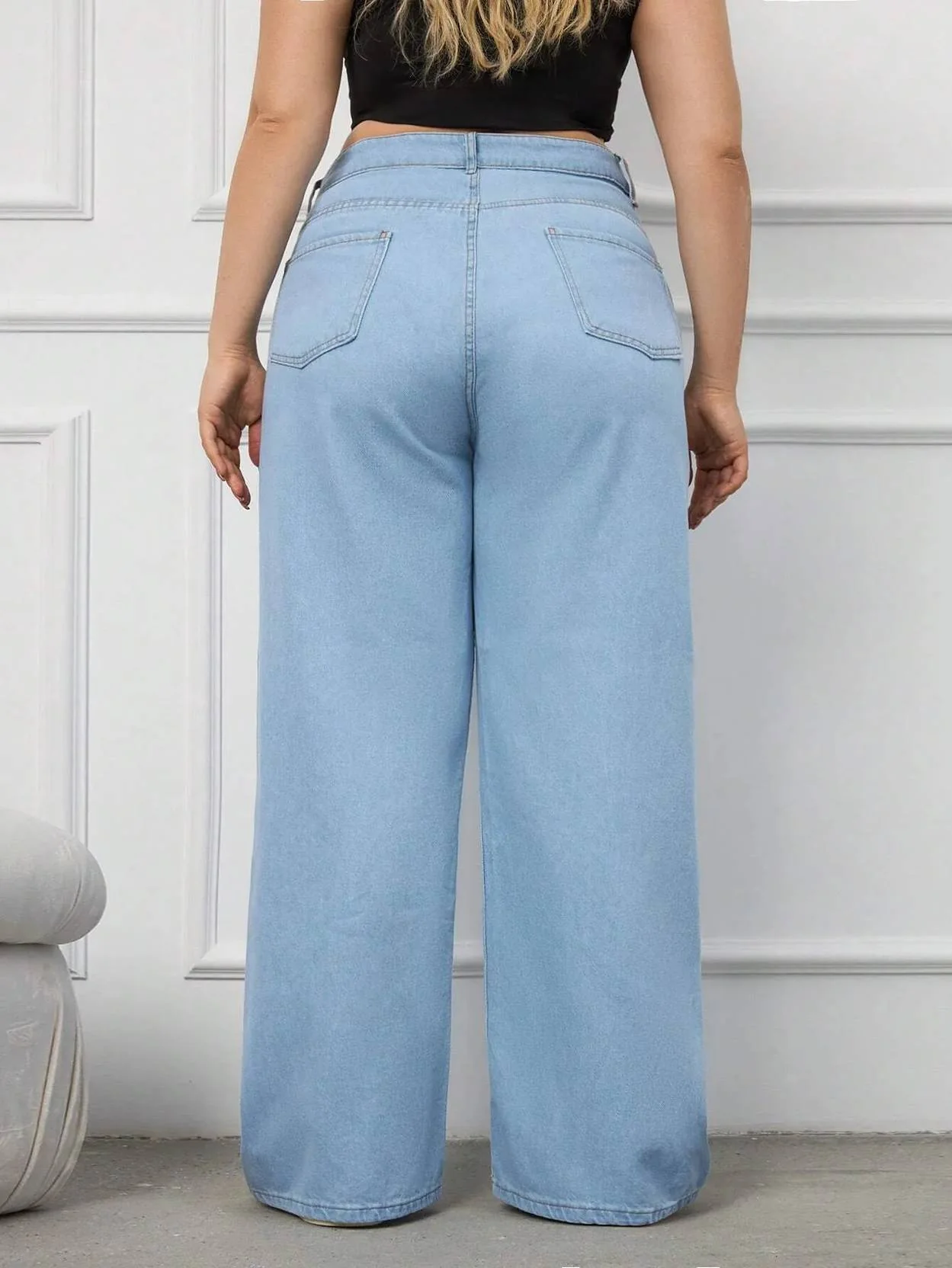 Curvy CLOSET  Women Loose Fit High Rise Blue Jeans - Image 4