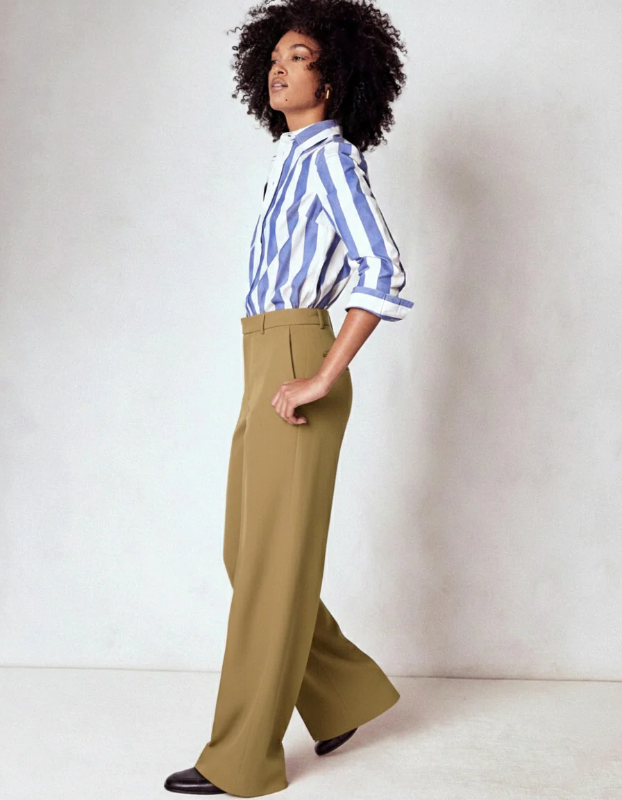 High-Waisted Camel Wide-Leg Trousers - Image 5