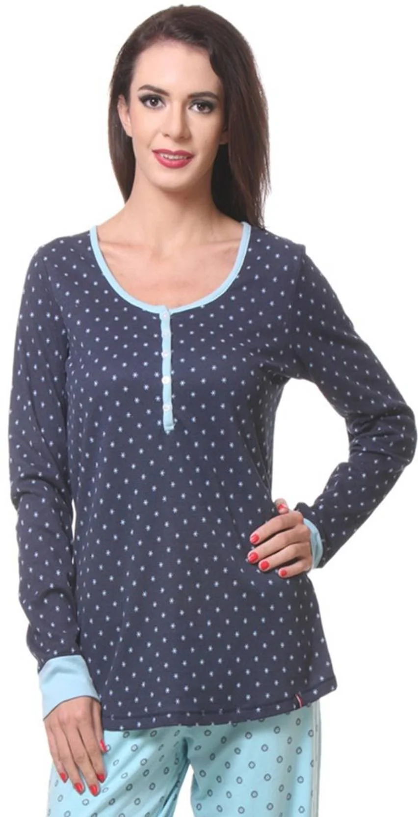 KOTTY Casual Regular Sleeves Printed Women Blue Top - Image 2