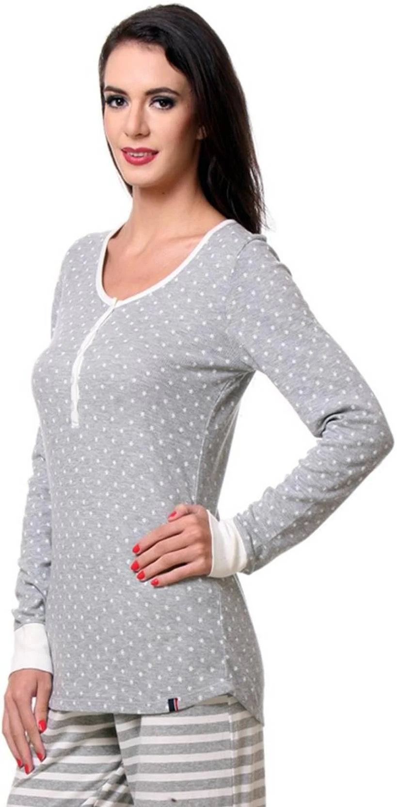 KOTTY  Casual Regular Sleeves Printed Women Grey Top - Image 2