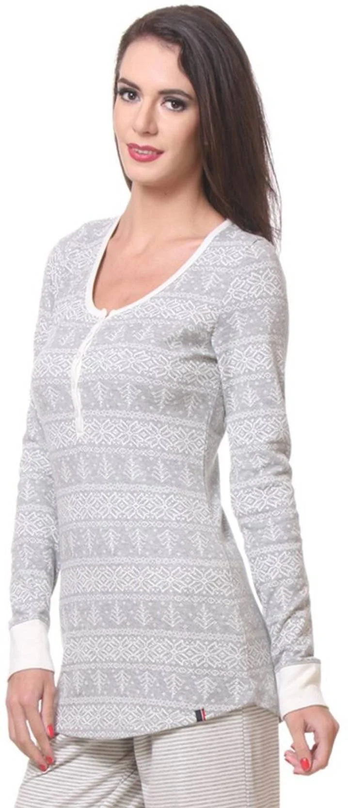 KOTTY  Casual Regular Sleeves Printed Women Grey Top - Image 2