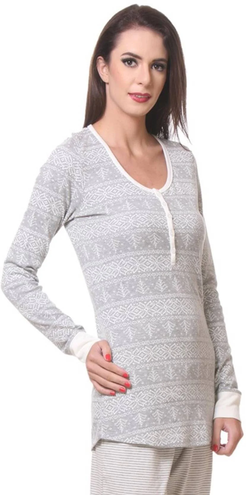 KOTTY  Casual Regular Sleeves Printed Women Grey Top - Image 3