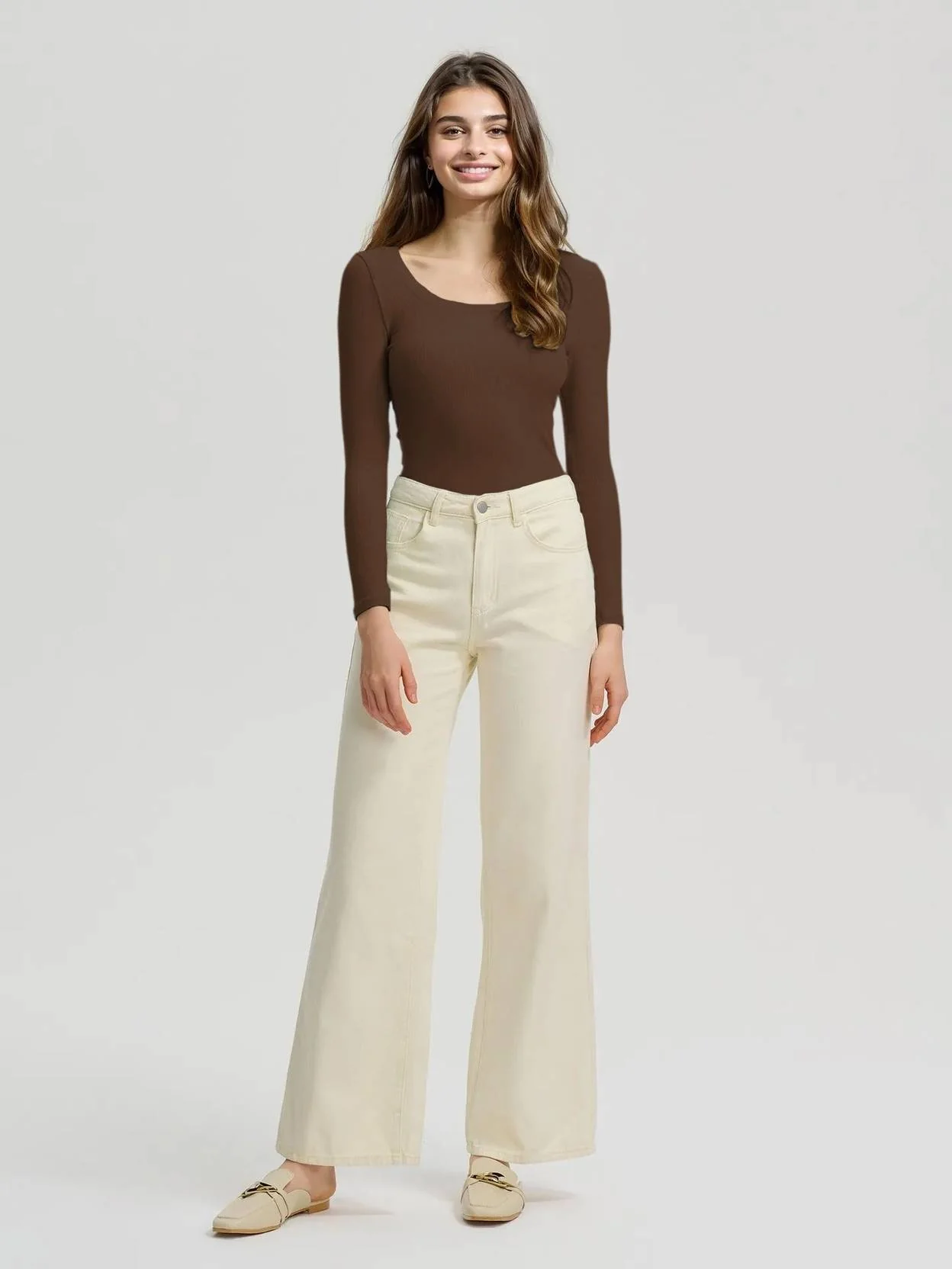 KOTTY  Casual Regular Sleeves Solid Women Brown Top - Image 5