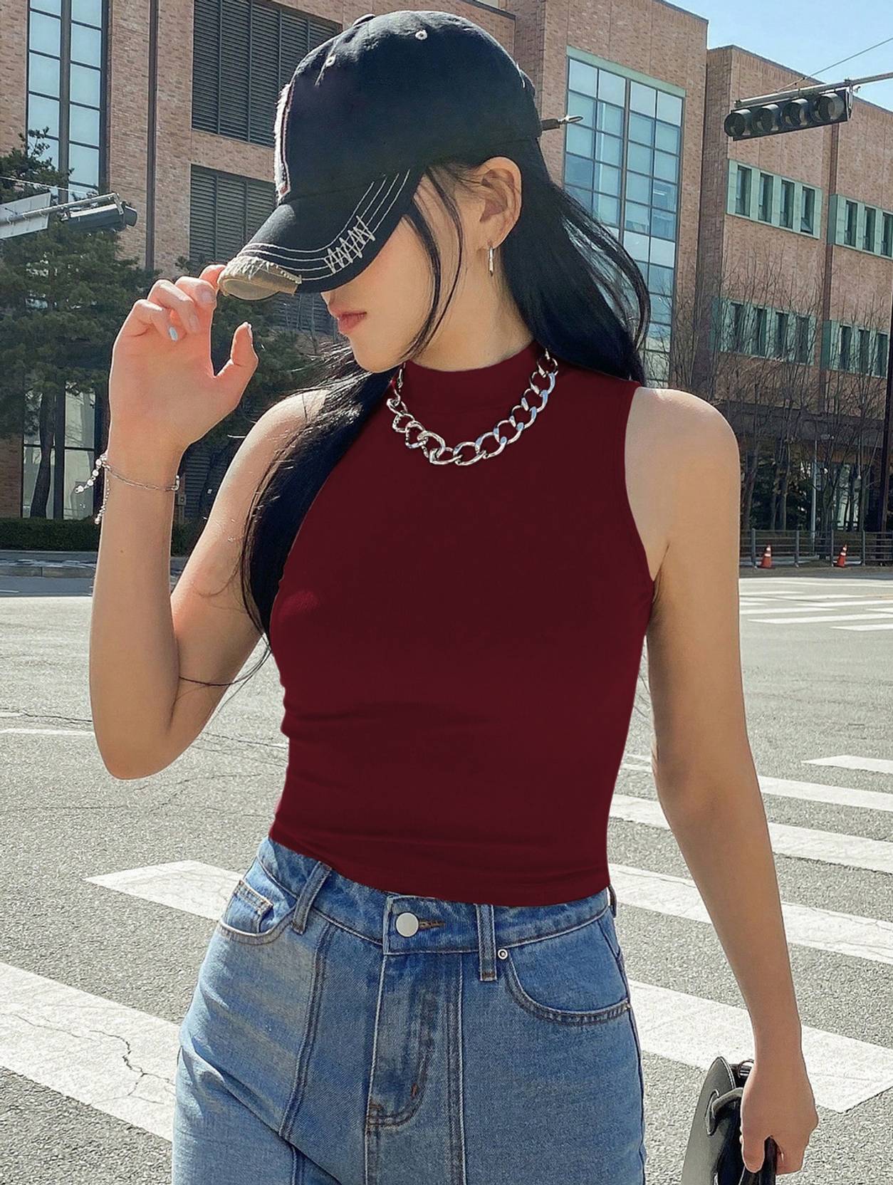 KOTTY Casual Sleeveless Solid Women Maroon Top - Image 3