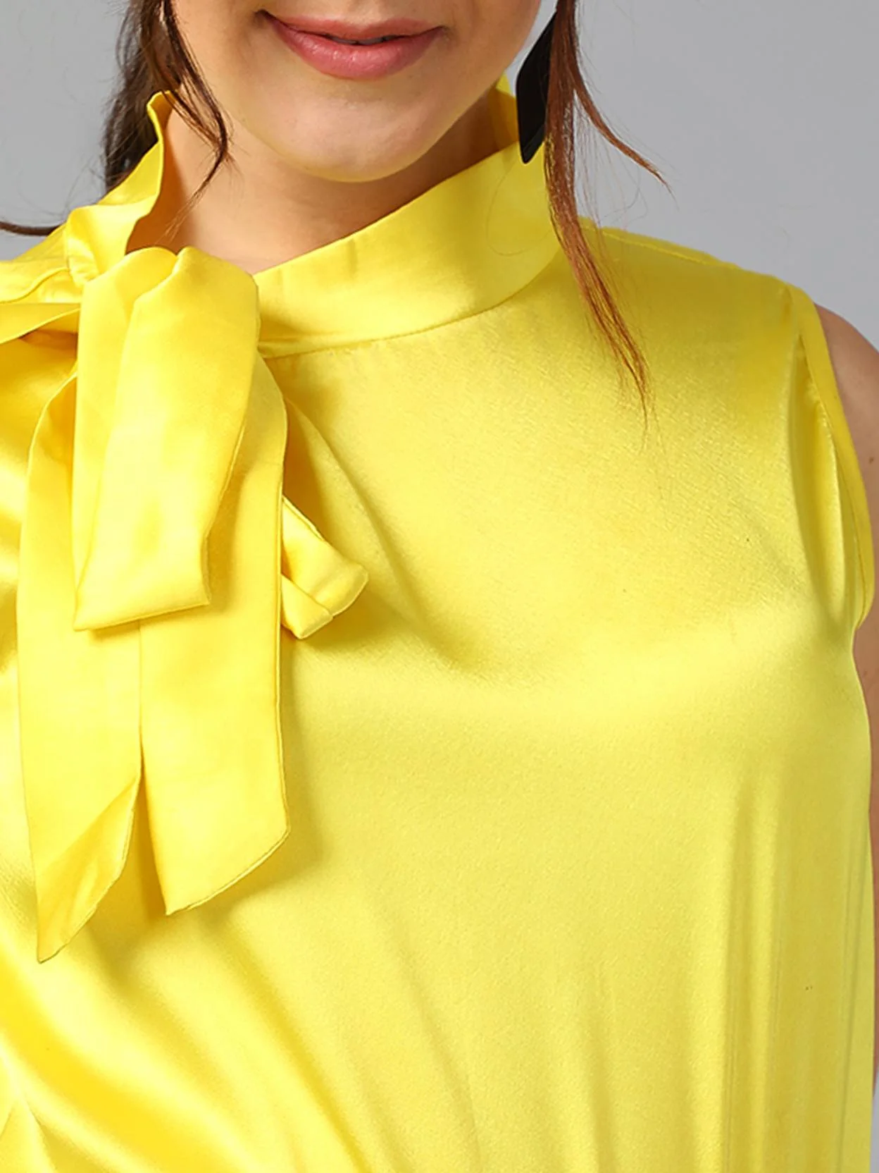KOTTY  Casual Sleeveless Solid Women Yellow Top - Image 4