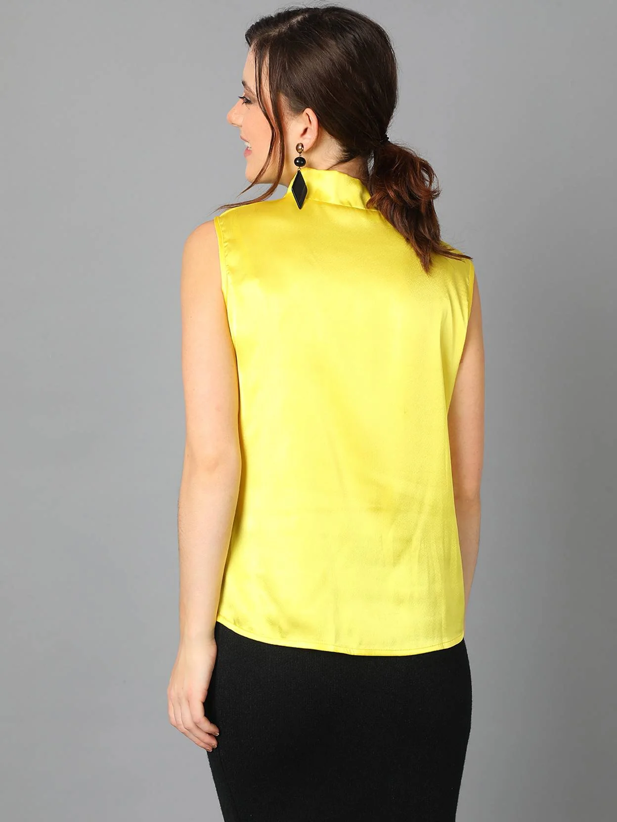KOTTY  Casual Sleeveless Solid Women Yellow Top - Image 6