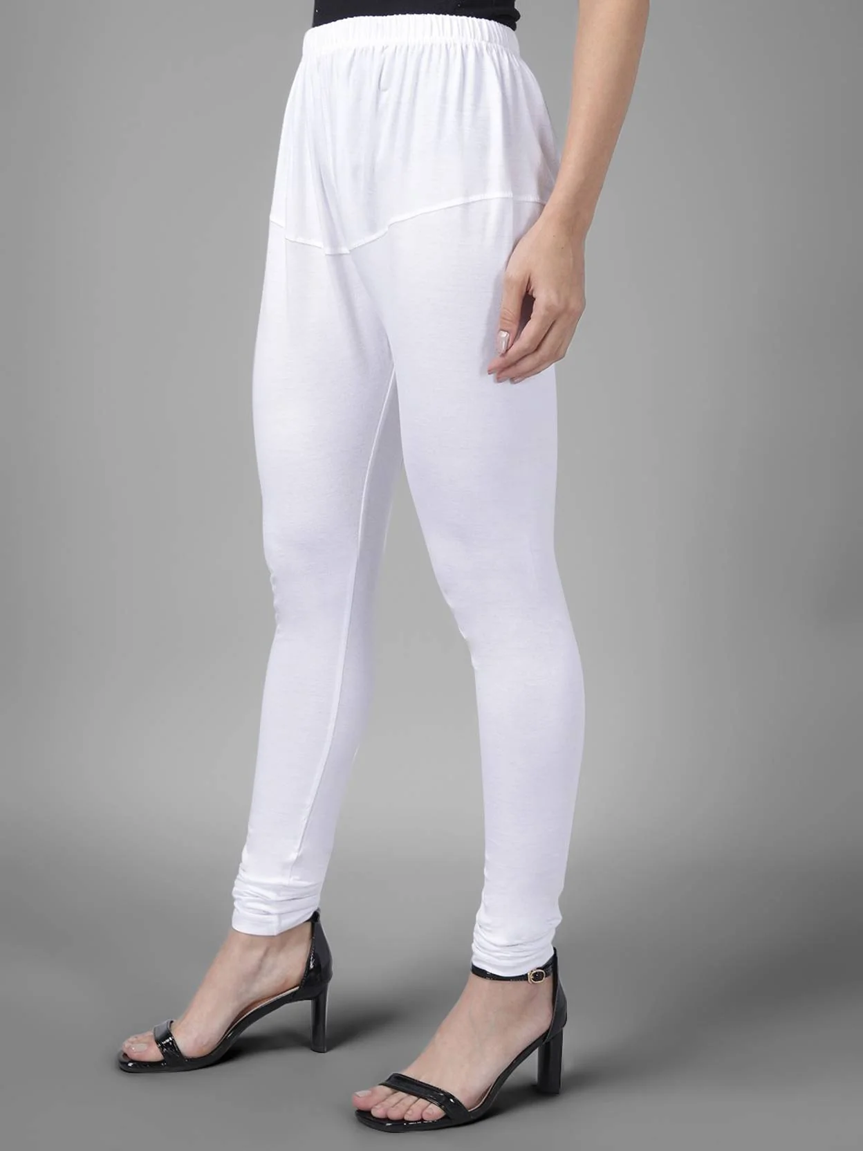 KOTTY  Color Block Women White Tights - Image 3