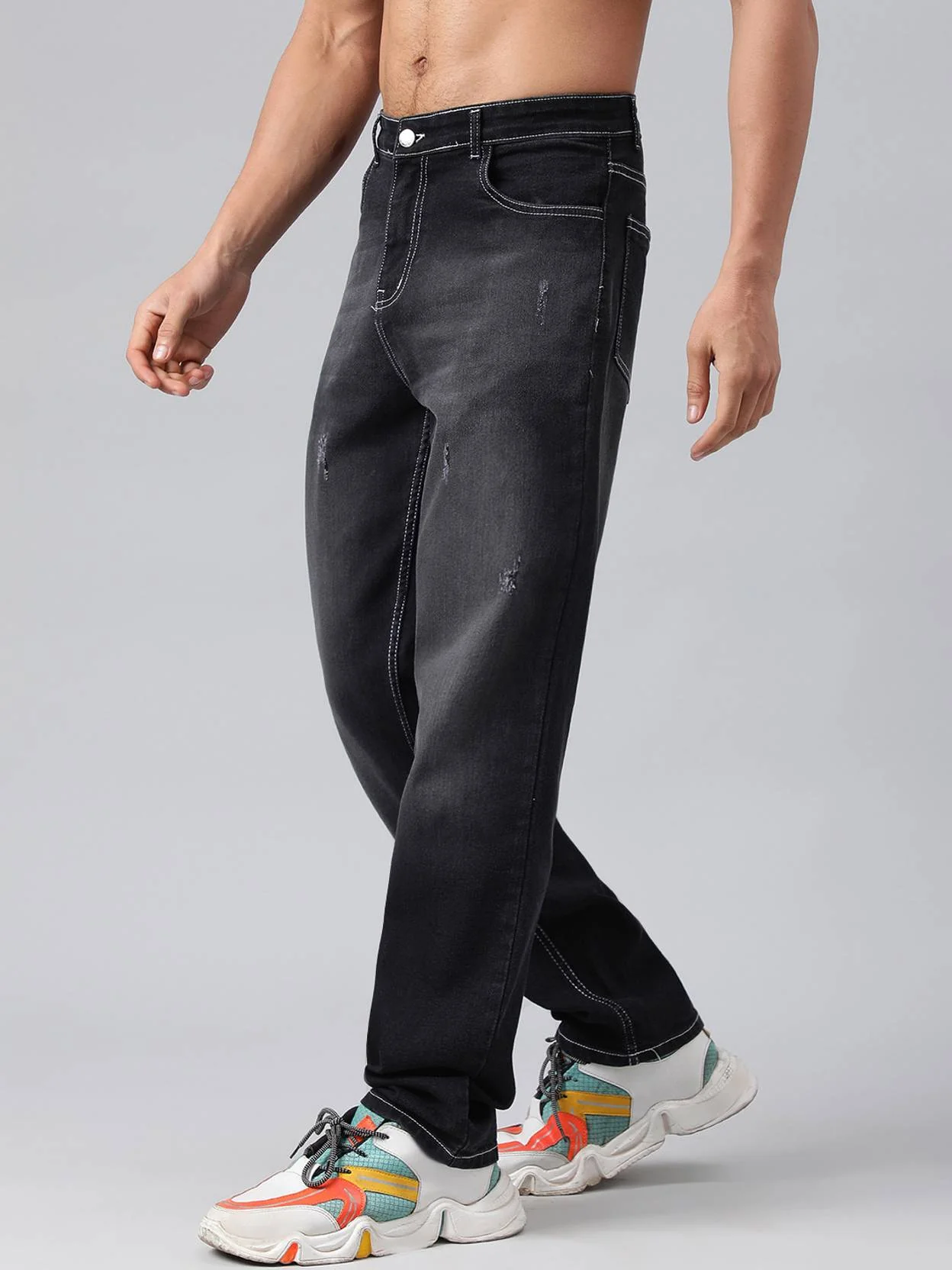 KOTTY  Men Regular Low Rise Black Jeans - Image 3
