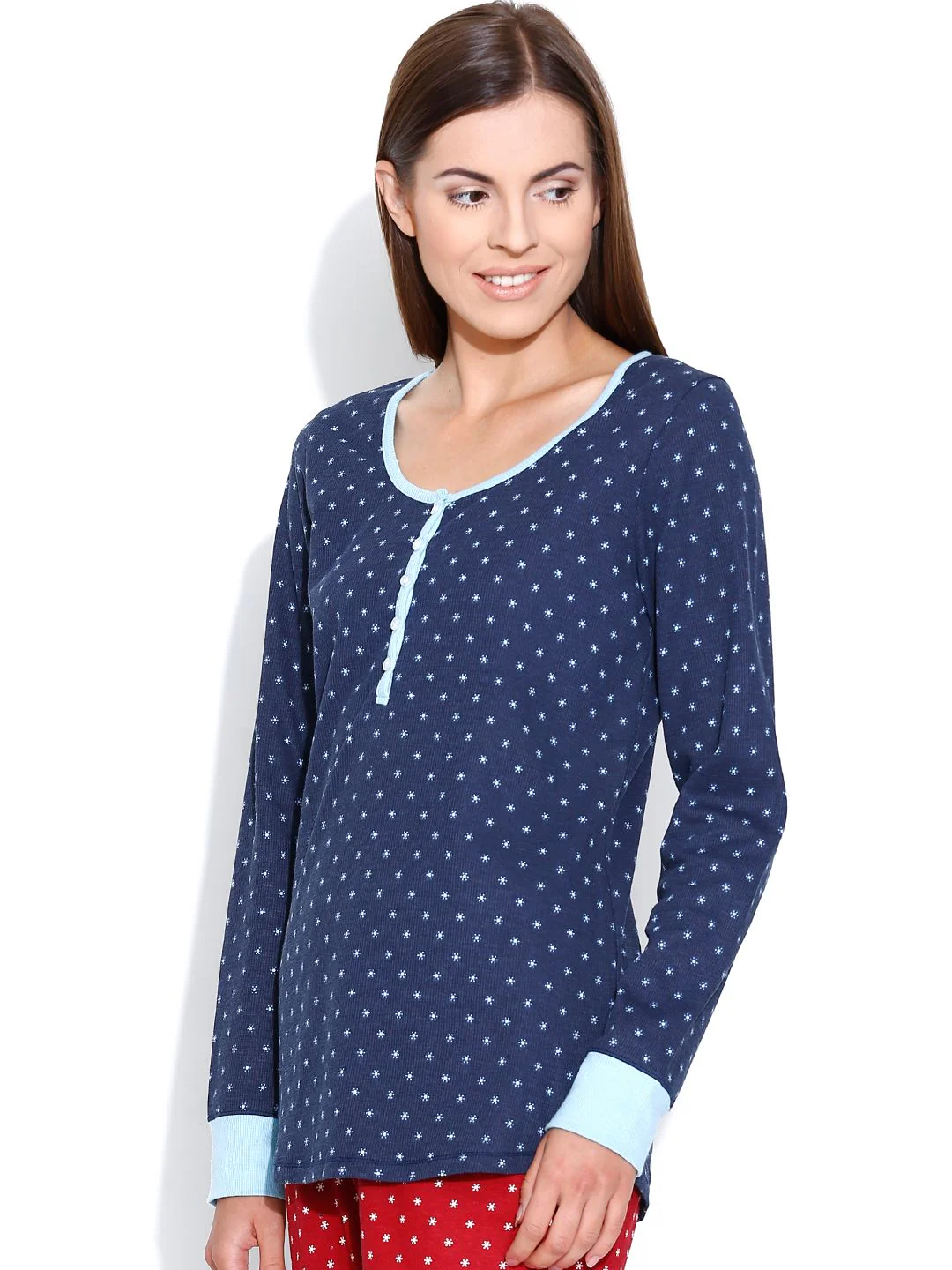 Kotty Navy Printed Lounge Top - Image 5