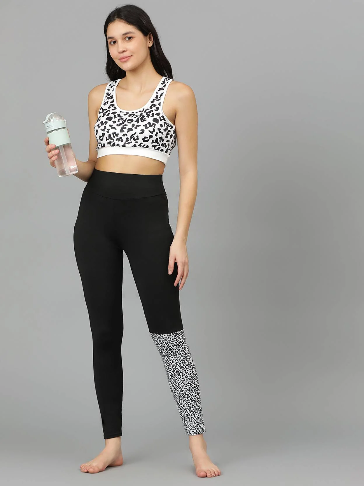 KOTTY Printed Women Black Tights