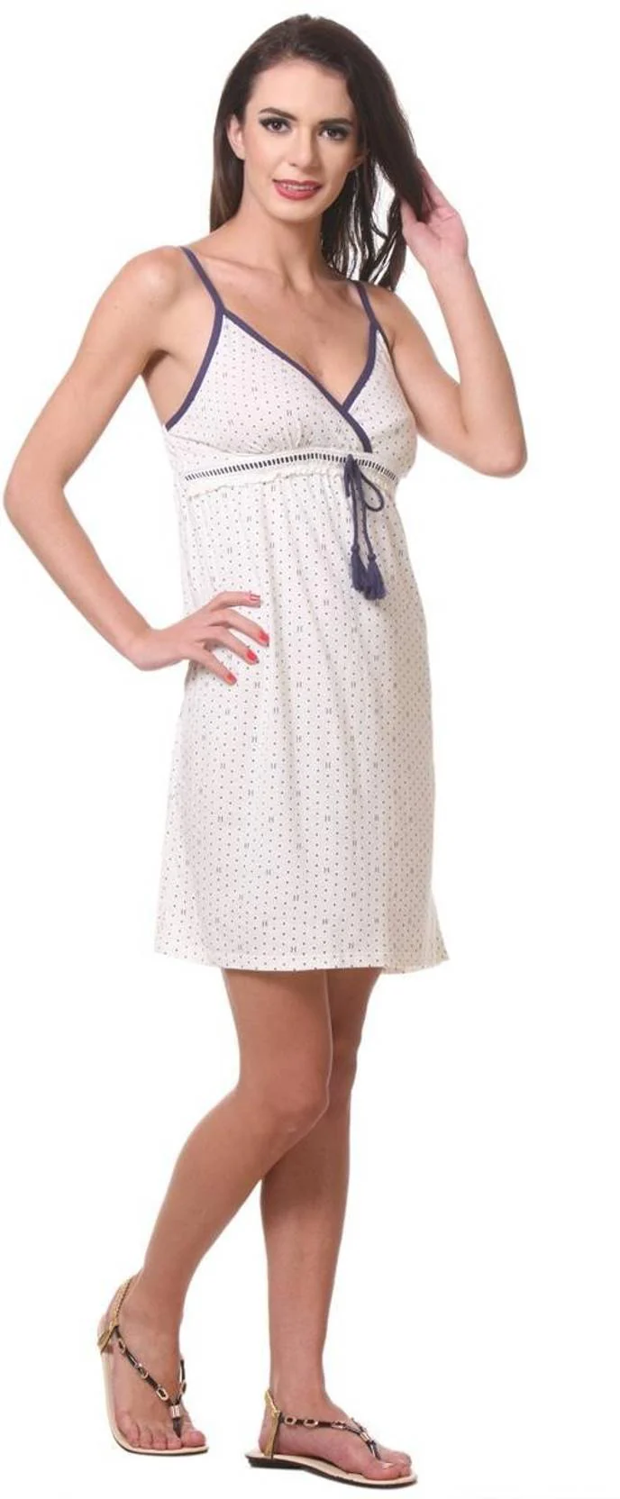 KOTTY  Women Chemise  (White) - Image 3