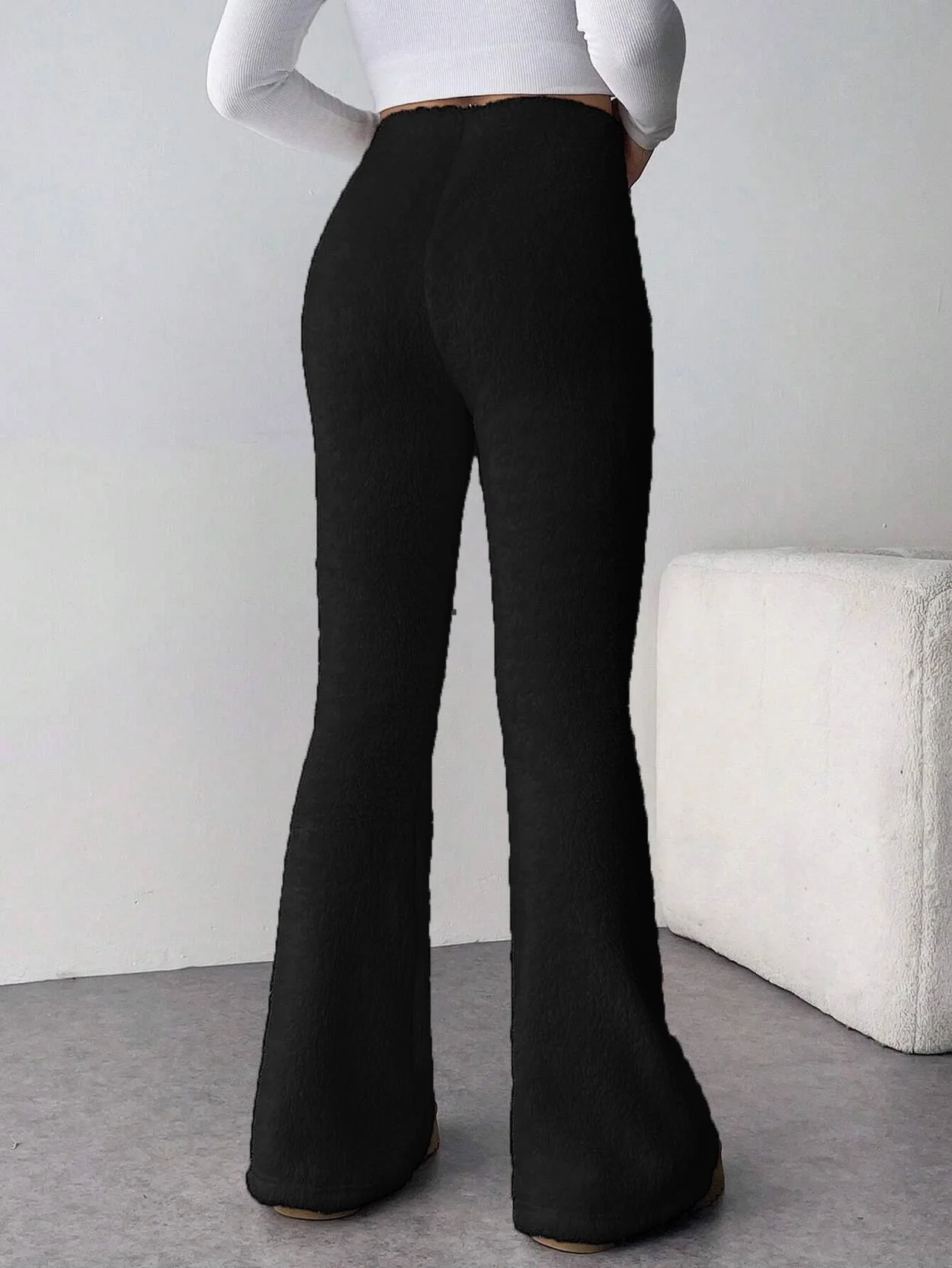 KOTTY  Women Flared Black Wool Trousers - Image 5