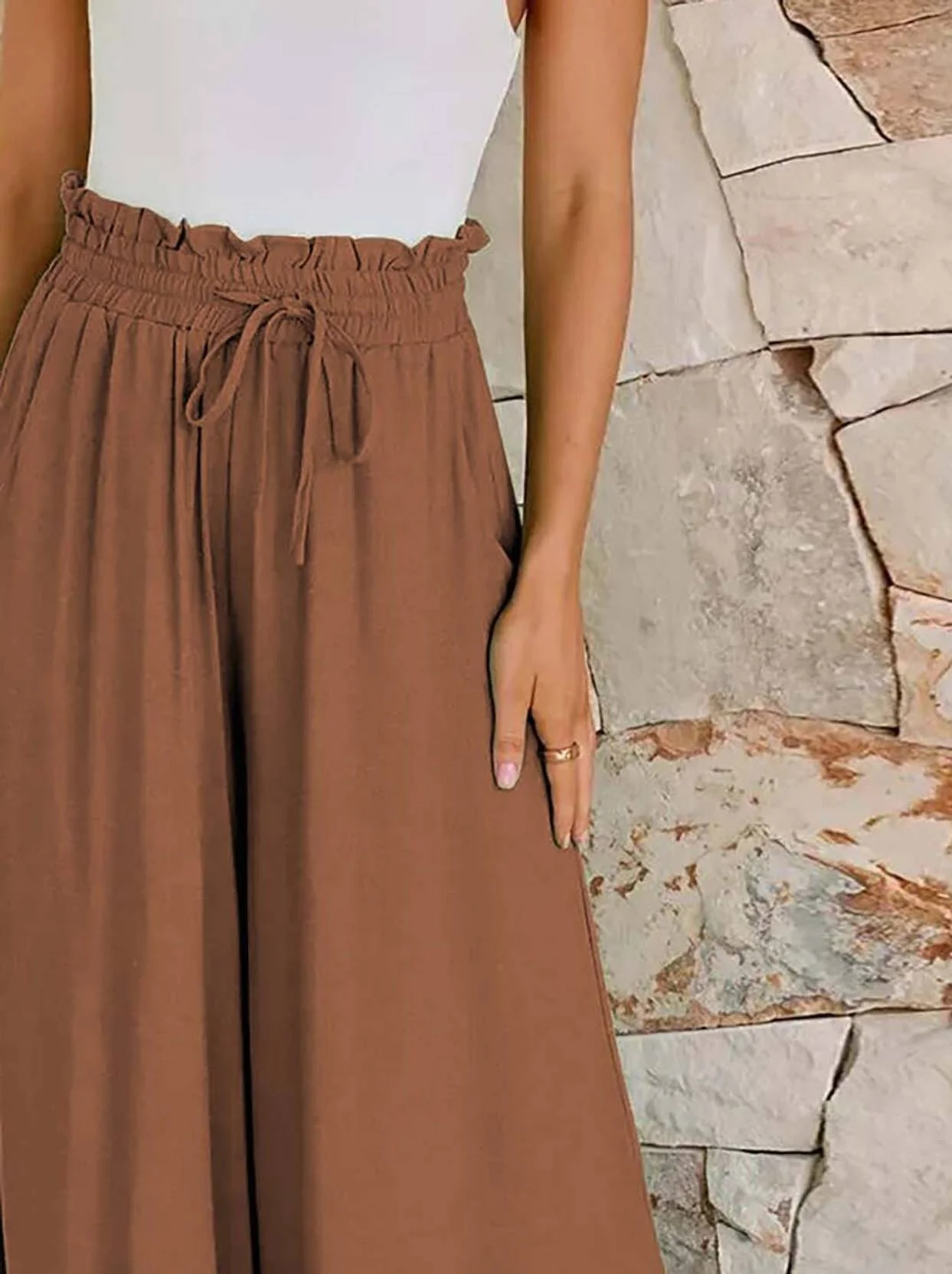 KOTTY Women Loose Fit Brown Lycra Blend Trousers - Image 5