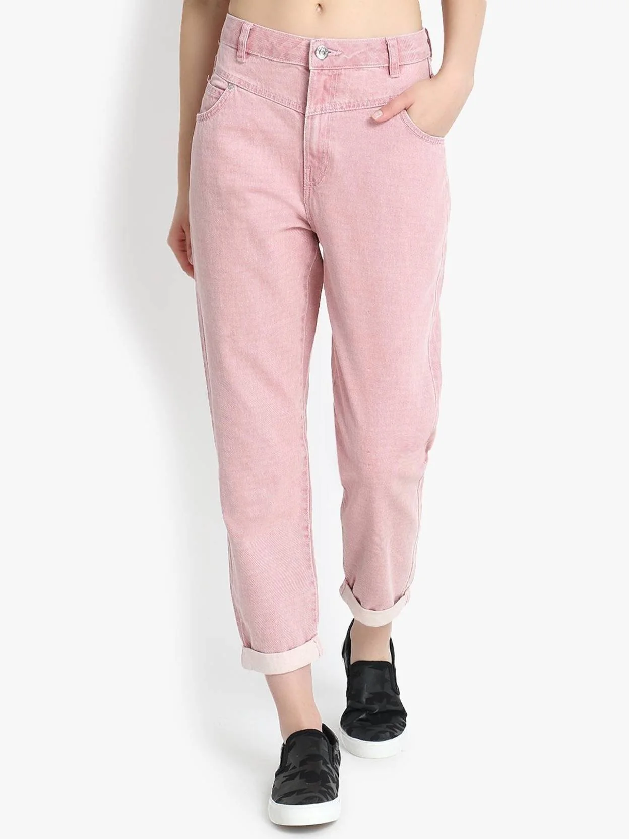 KOTTY Women Regular Mid Rise Pink Jeans