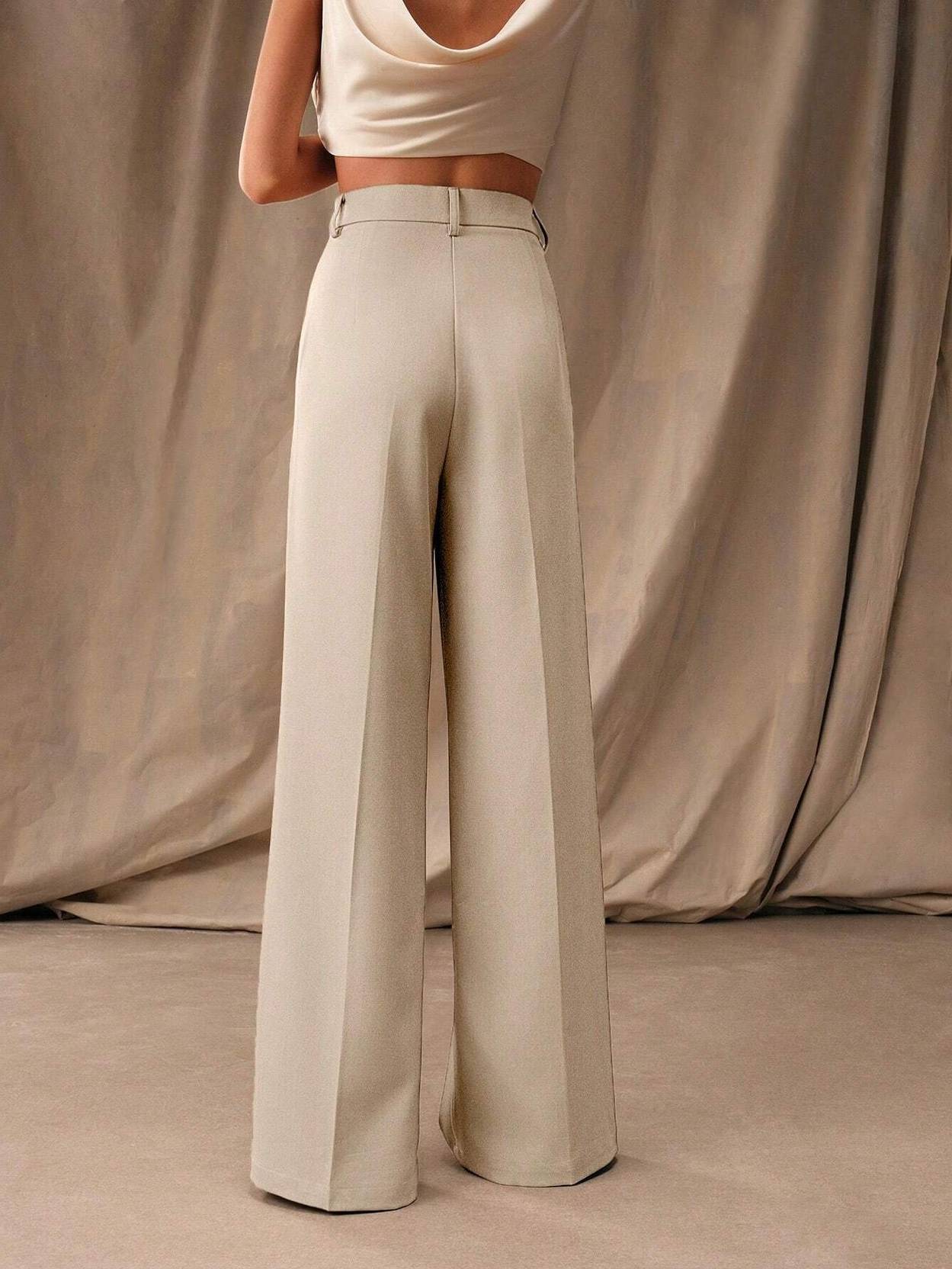 KOTTY  Women Relaxed Beige Viscose Rayon Trousers - Image 5