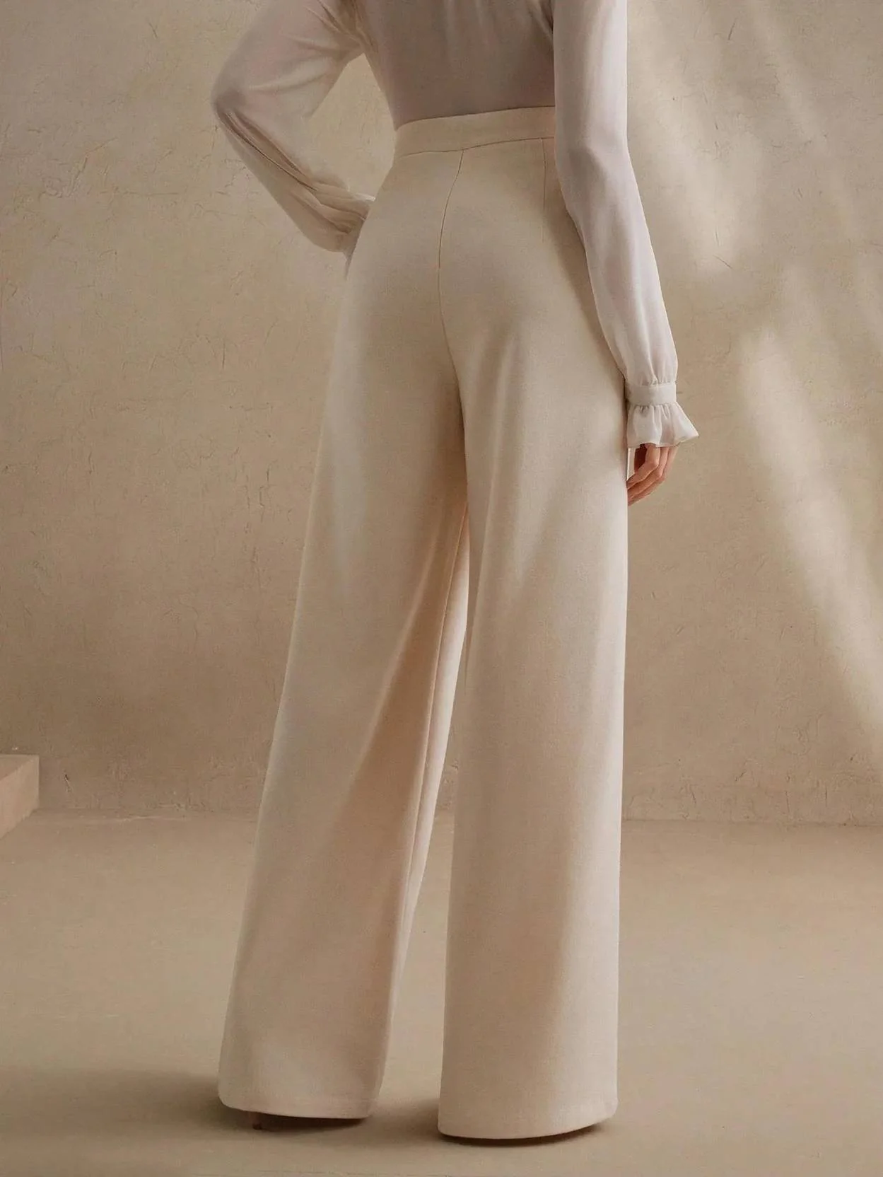 KOTTY  Women Relaxed Beige Viscose Rayon Trousers - Image 4