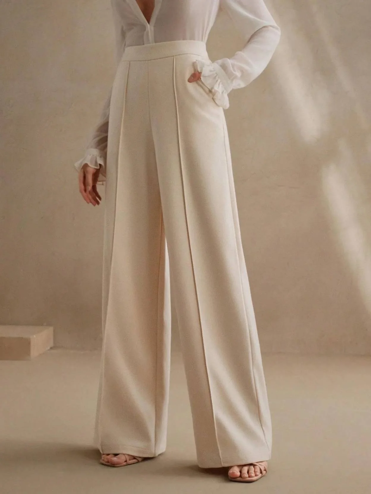 KOTTY  Women Relaxed Beige Viscose Rayon Trousers - Image 6