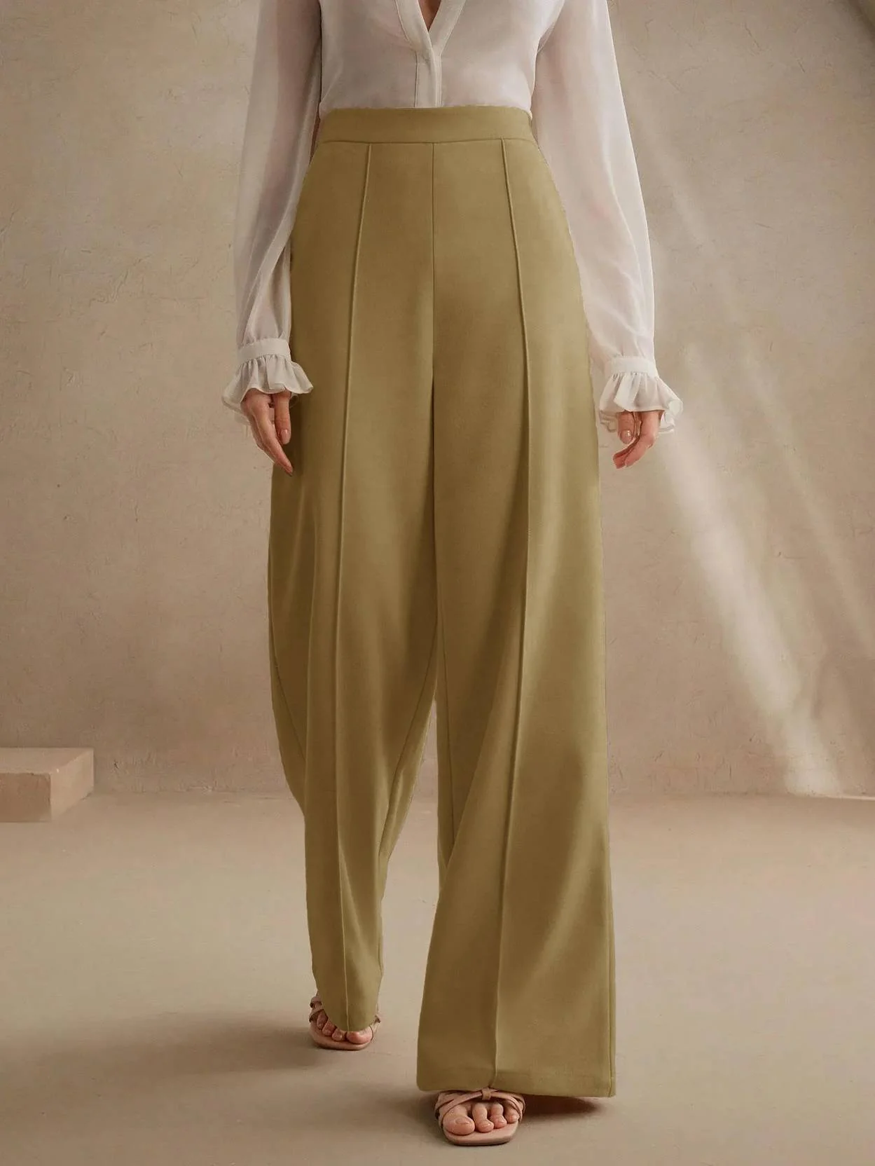 KOTTY  Women Relaxed Brown Viscose Rayon Trousers - Image 2