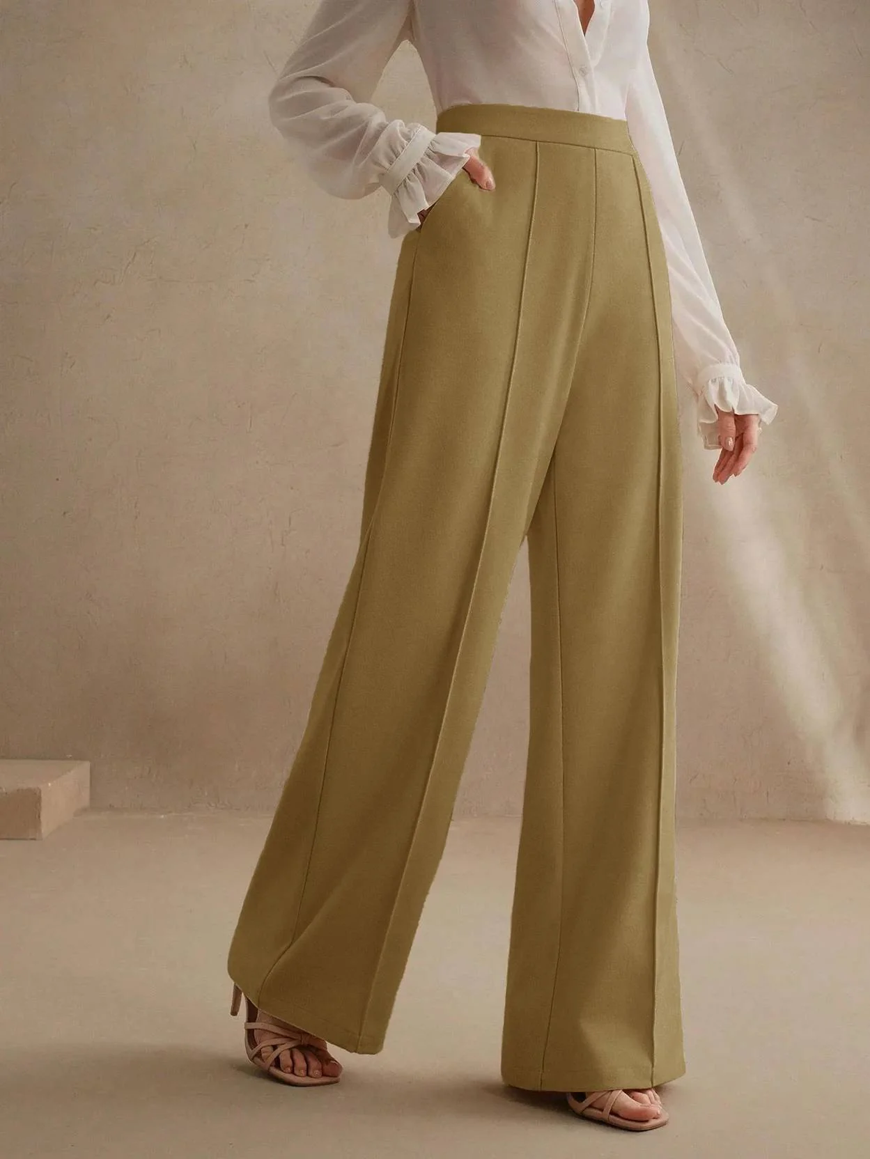 KOTTY  Women Relaxed Brown Viscose Rayon Trousers - Image 4
