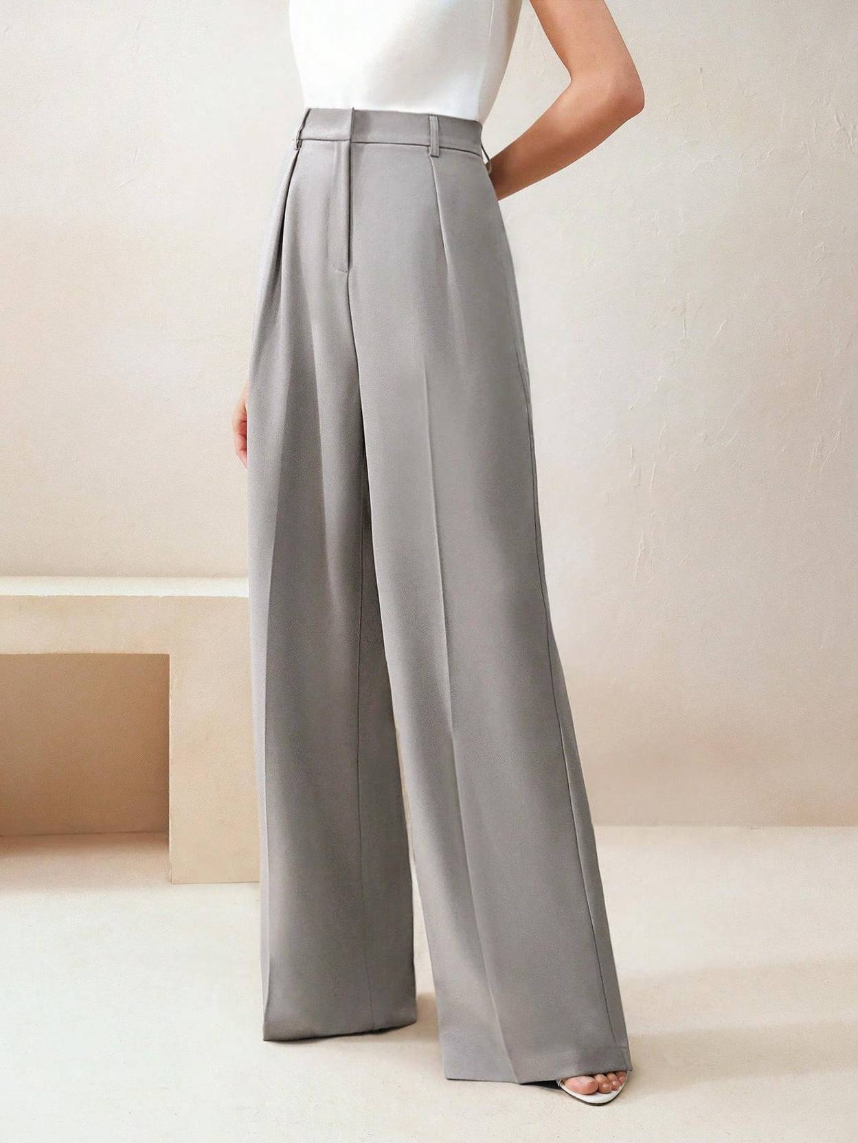 KOTTY  Women Relaxed Grey Viscose Rayon Trousers - Image 4