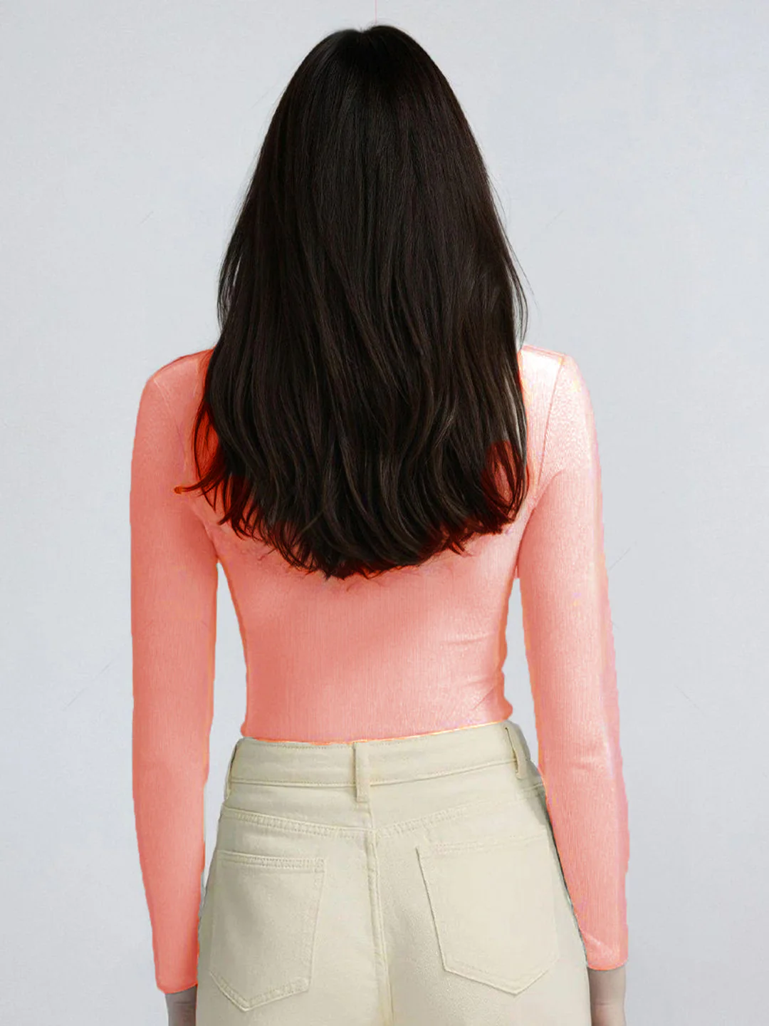KOTTY Women‚Äôs Blush Pink Long Sleeve Fitted Top - Image 4