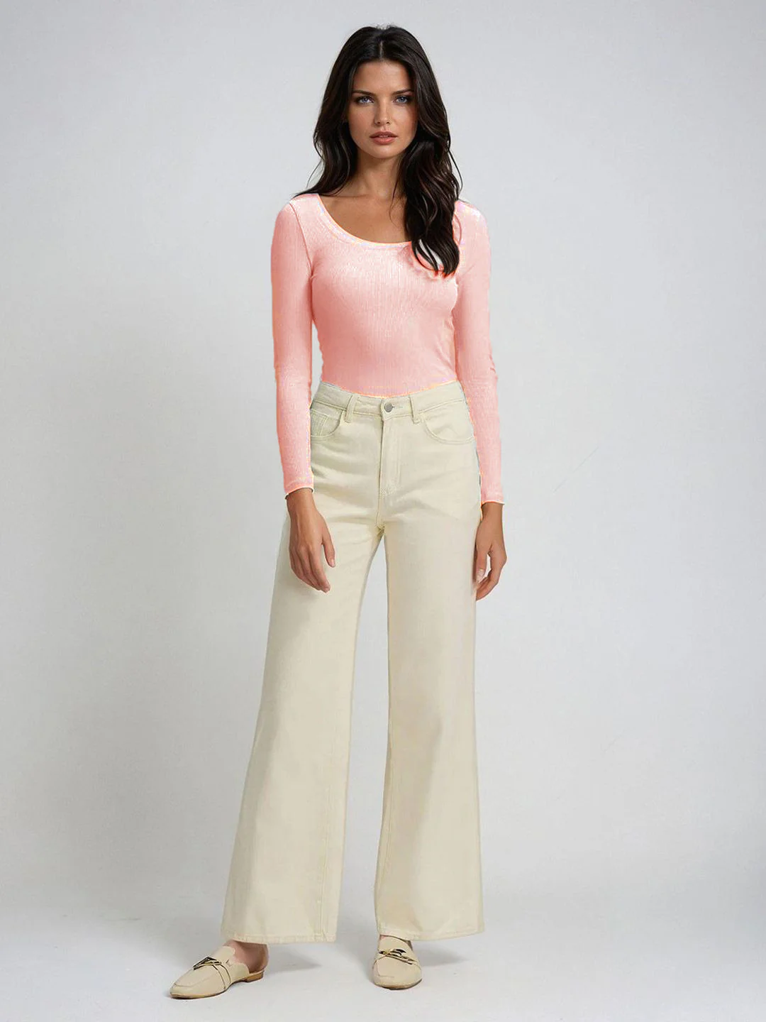 KOTTY Women‚Äôs Blush Pink Long Sleeve Fitted Top - Image 5