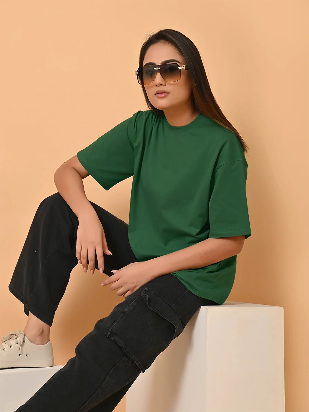 KOTTY Women’s Green Oversized T-Shirt - Image 3