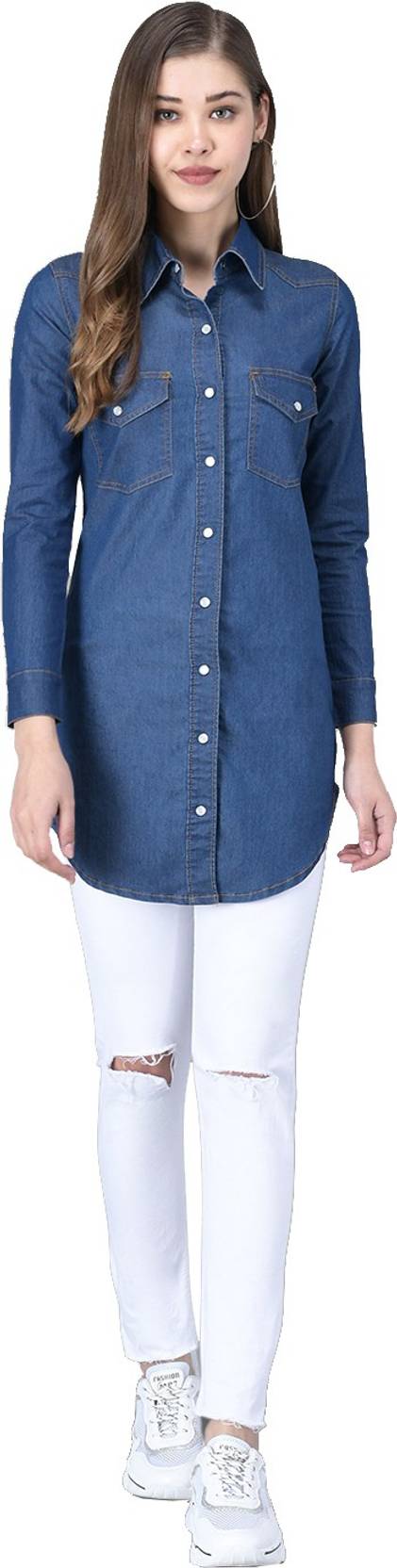 KOTTY Women Shirt Blue Above Knee/Mid Thigh Length Dress - Image 5