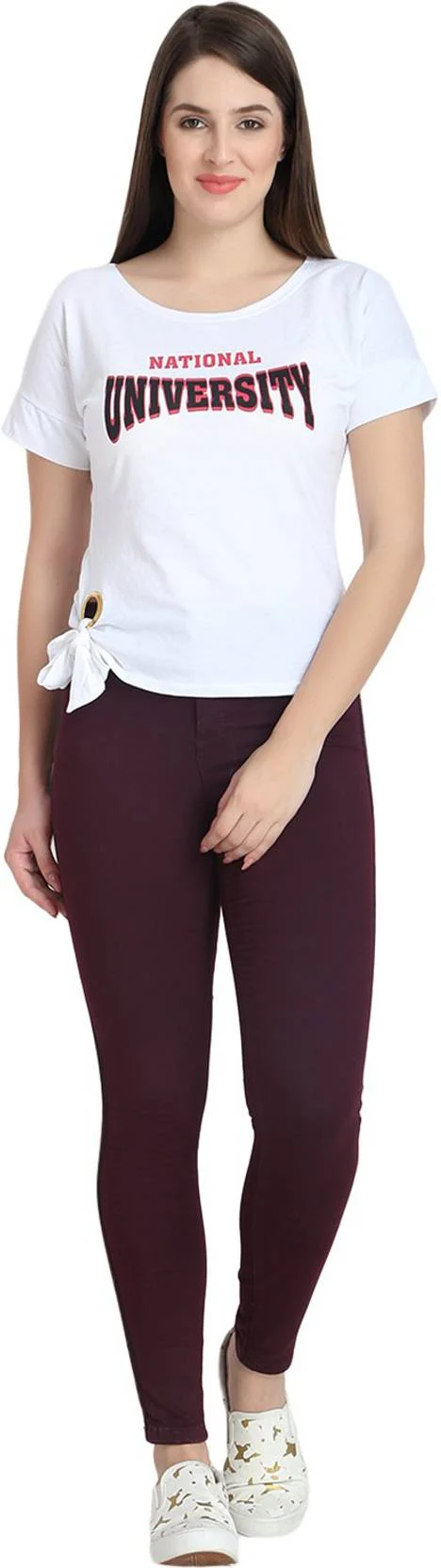 KOTTY Women Skinny High Rise Maroon Jeans