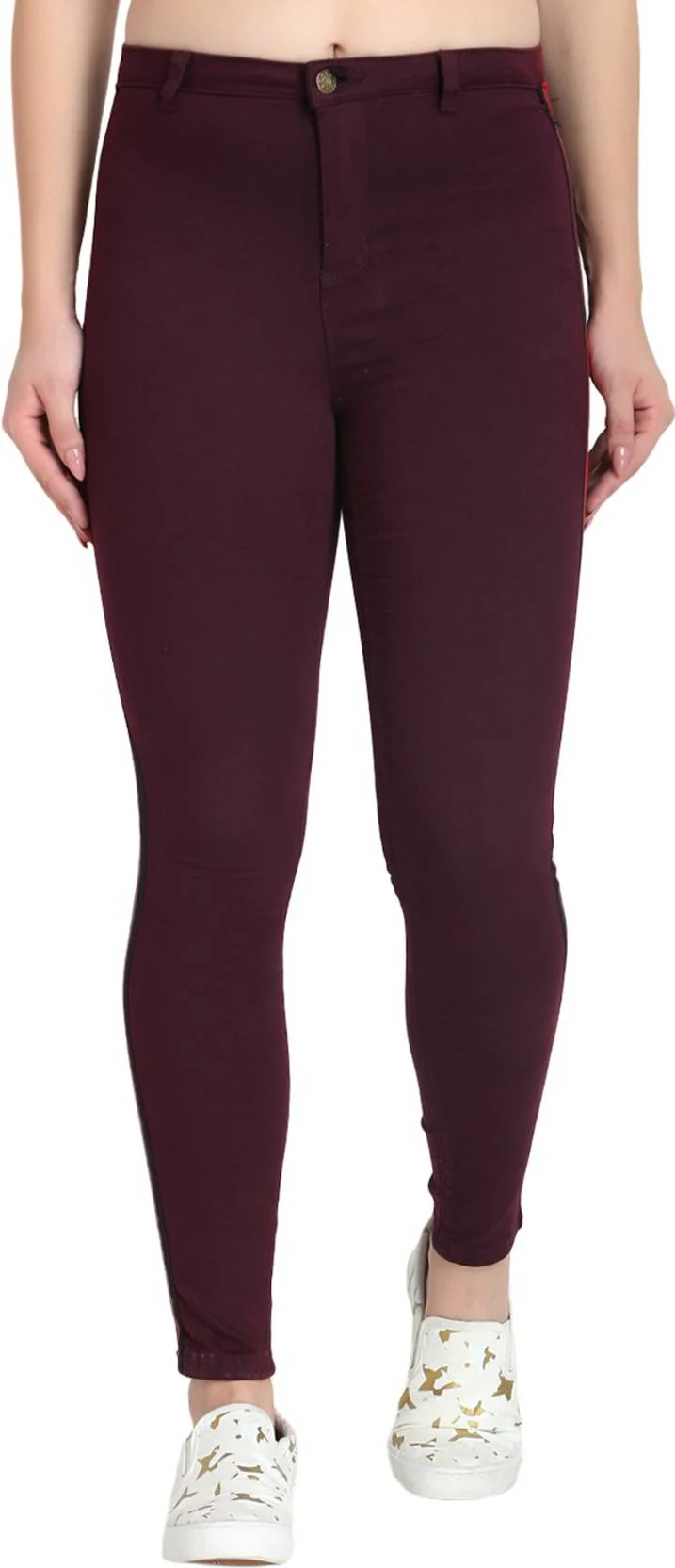 KOTTY Women Skinny High Rise Maroon Jeans - Image 2
