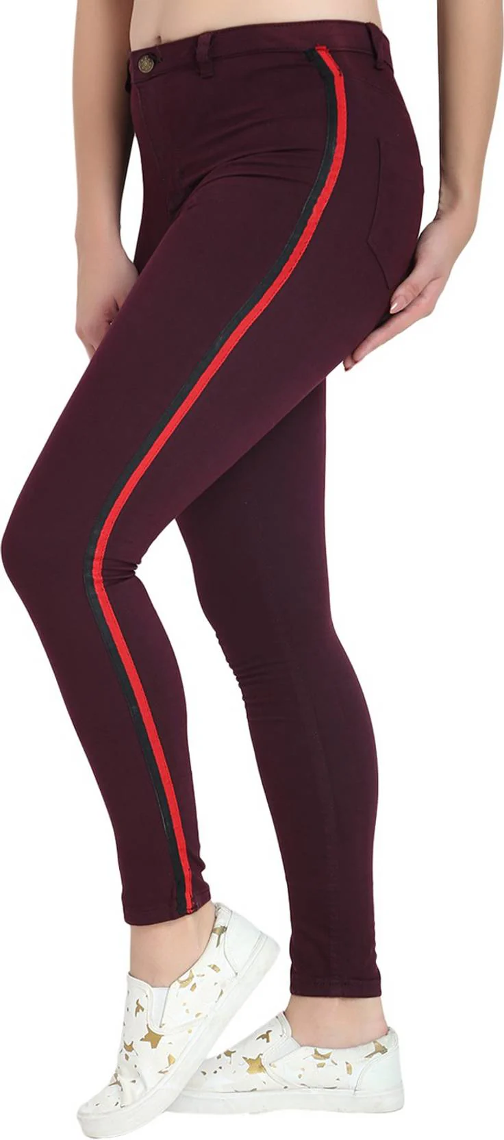 KOTTY Women Skinny High Rise Maroon Jeans - Image 3