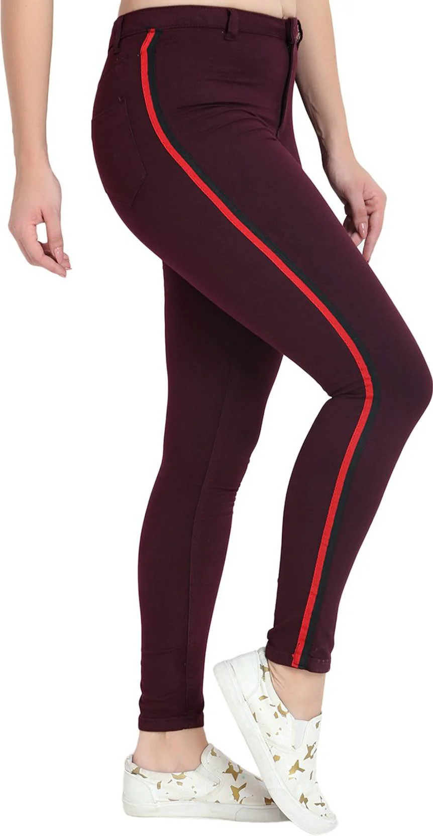 KOTTY Women Skinny High Rise Maroon Jeans - Image 4