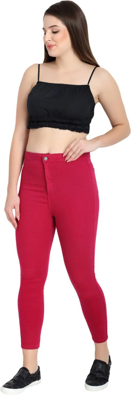 KOTTY Women Skinny High Rise Red Jeans - Image 5