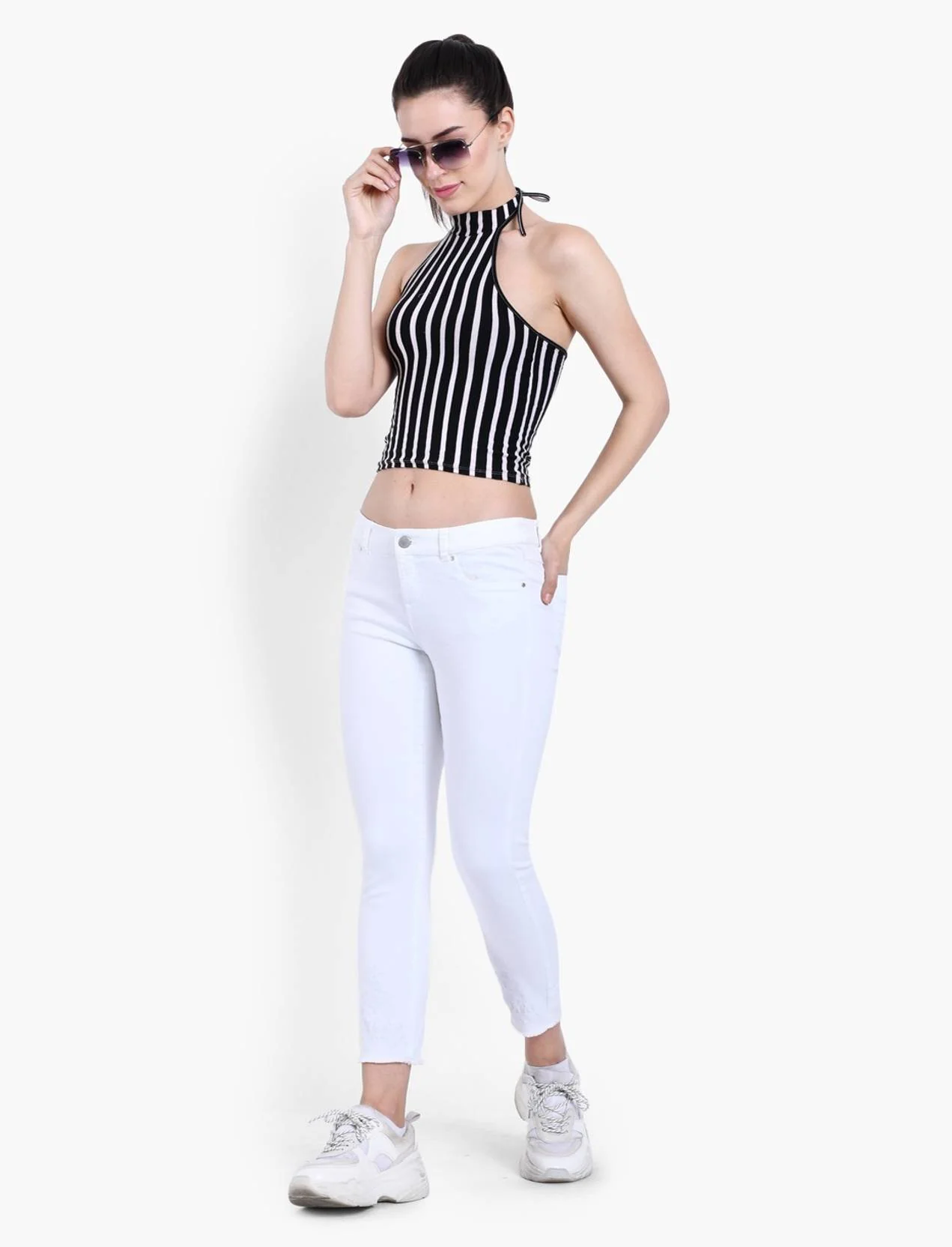 KOTTY  Women Skinny High Rise White Jeans - Image 5