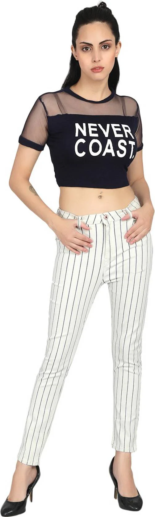 KOTTY  Women Slim Mid Rise White Jeans - Image 5