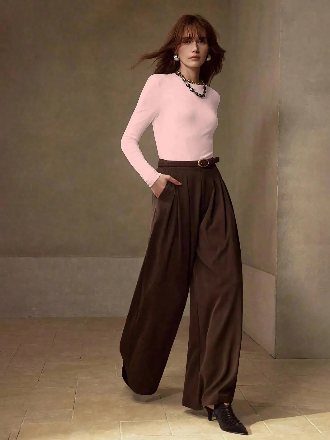 KOTTY Women Solid Baby Pink Long Sleeve Slim Fit Top - Image 6