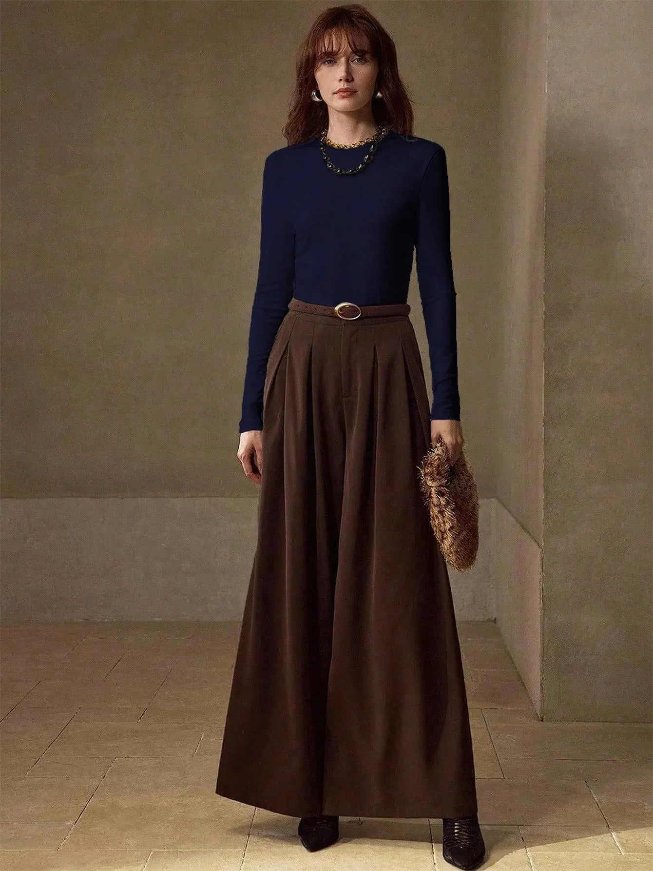 KOTTY Women Solid Navy Blue Long Sleeve Slim Fit Top - Image 6