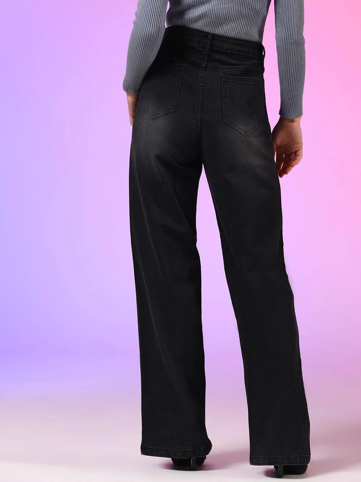 KOTTY Women Straight Fit High Rise Black Jeans - Image 2