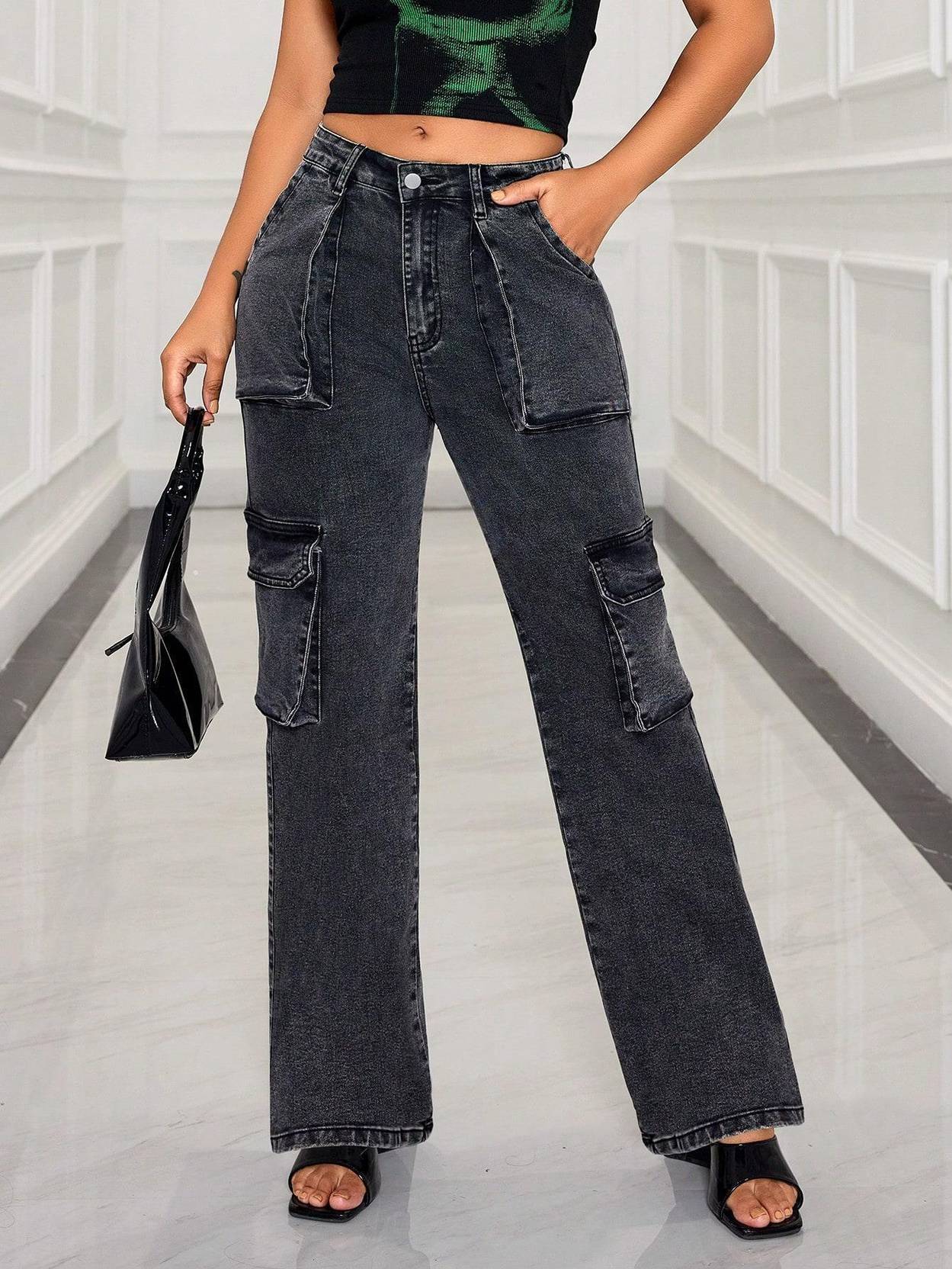 KOTTY  Women Straight Fit High Rise Black Jeans - Image 2