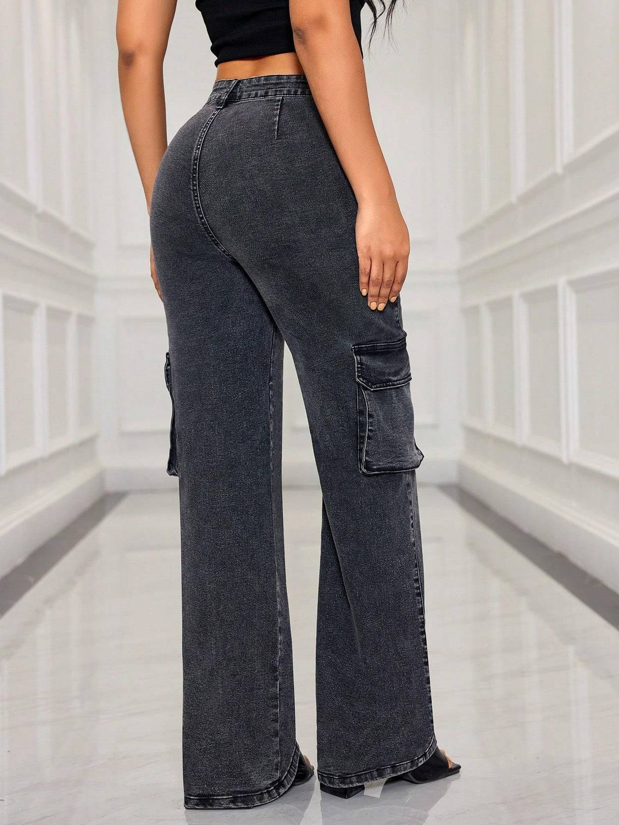 KOTTY  Women Straight Fit High Rise Black Jeans - Image 3