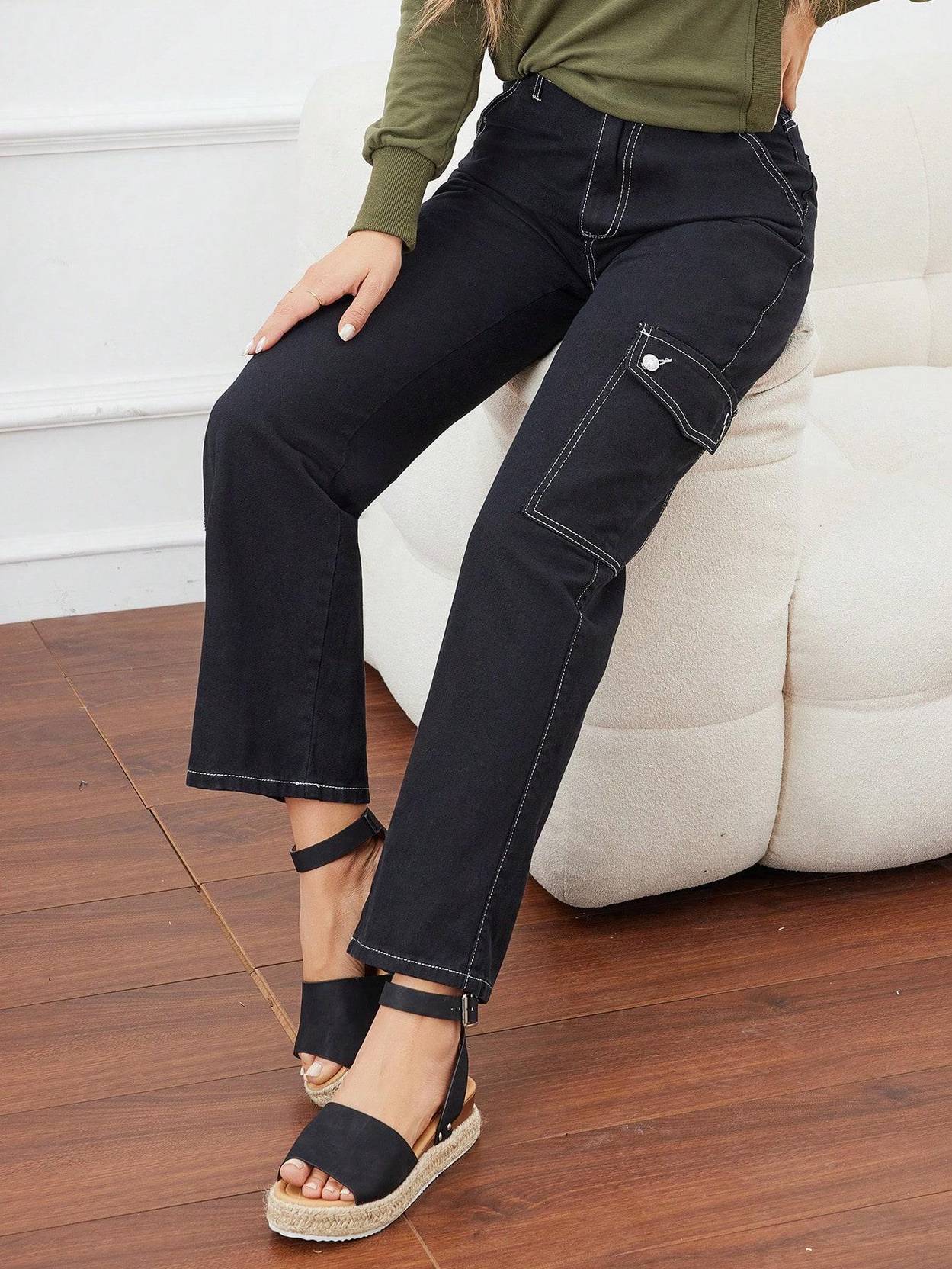 KOTTY Women Straight Fit High Rise Black Jeans - Image 2
