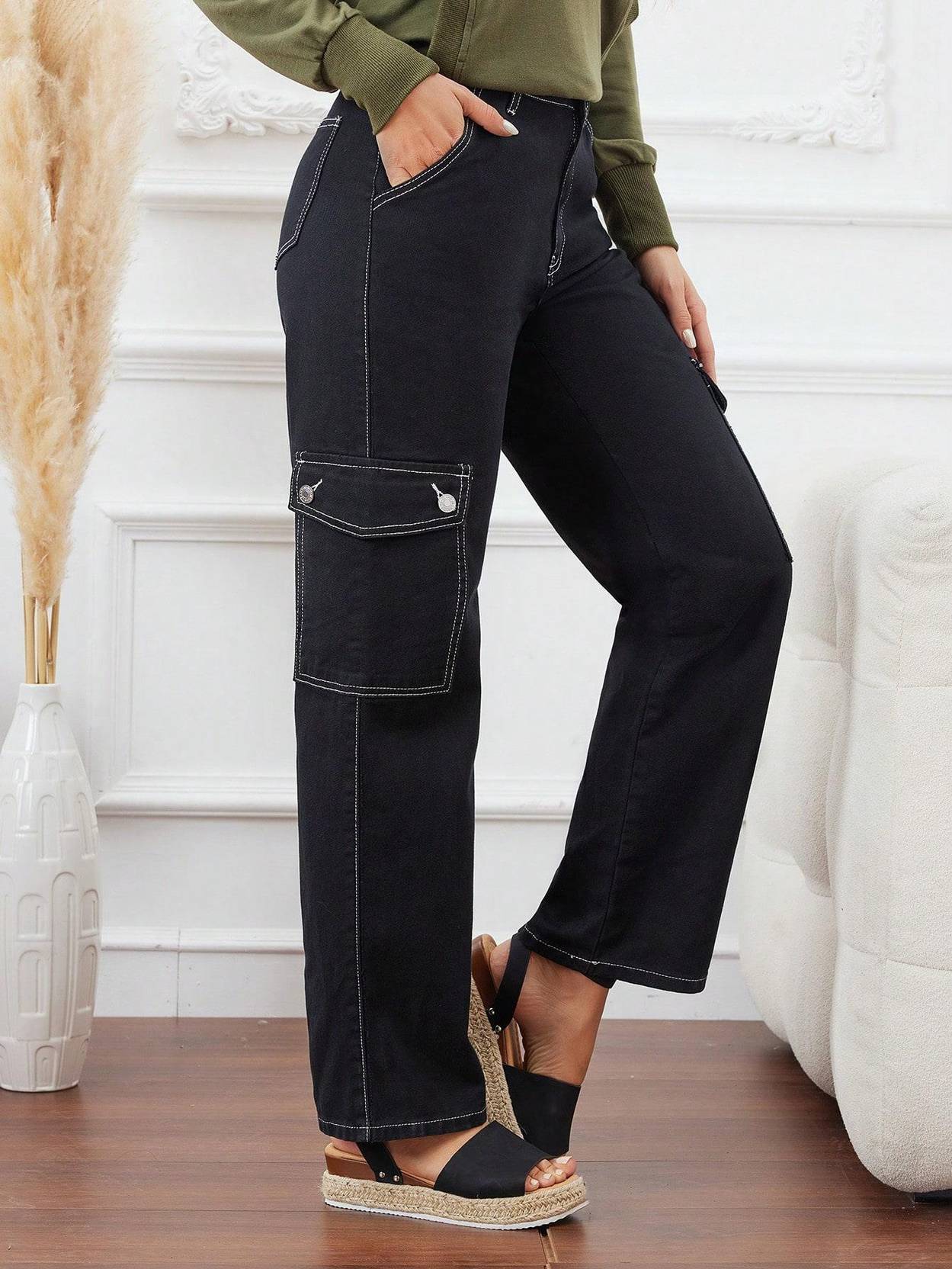 KOTTY Women Straight Fit High Rise Black Jeans - Image 4