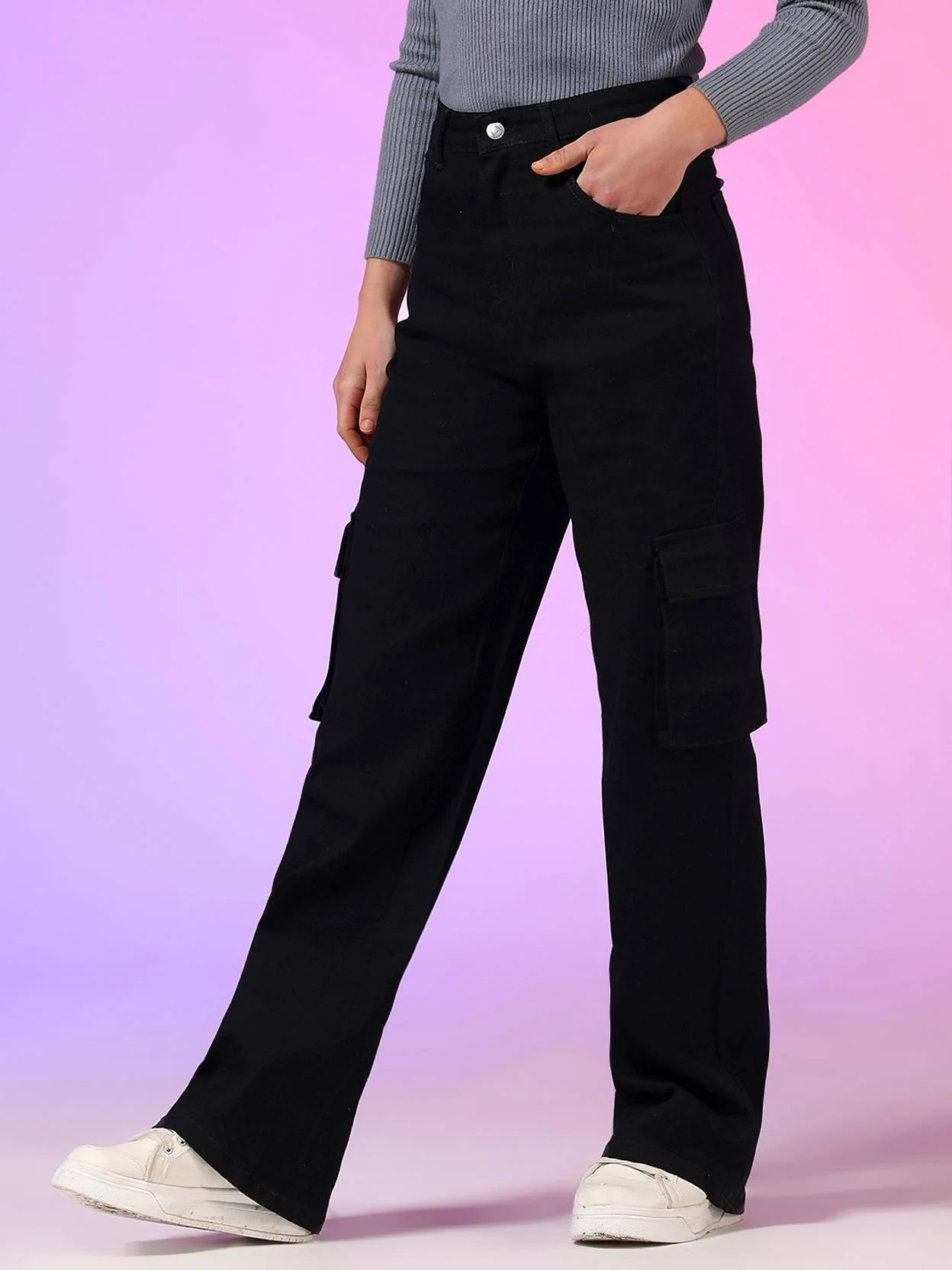 KOTTY Women Straight Fit High Rise Black Jeans - Image 3