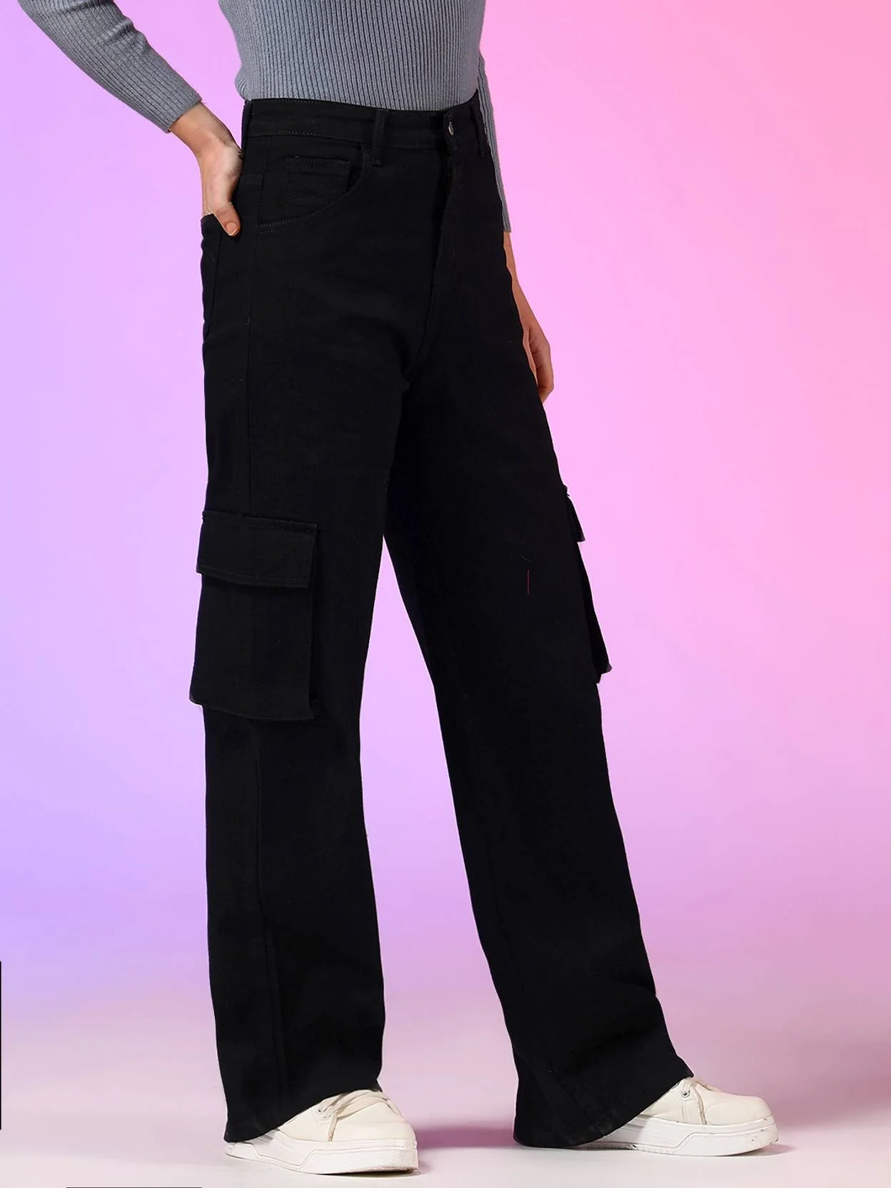 KOTTY Women Straight Fit High Rise Black Jeans - Image 4